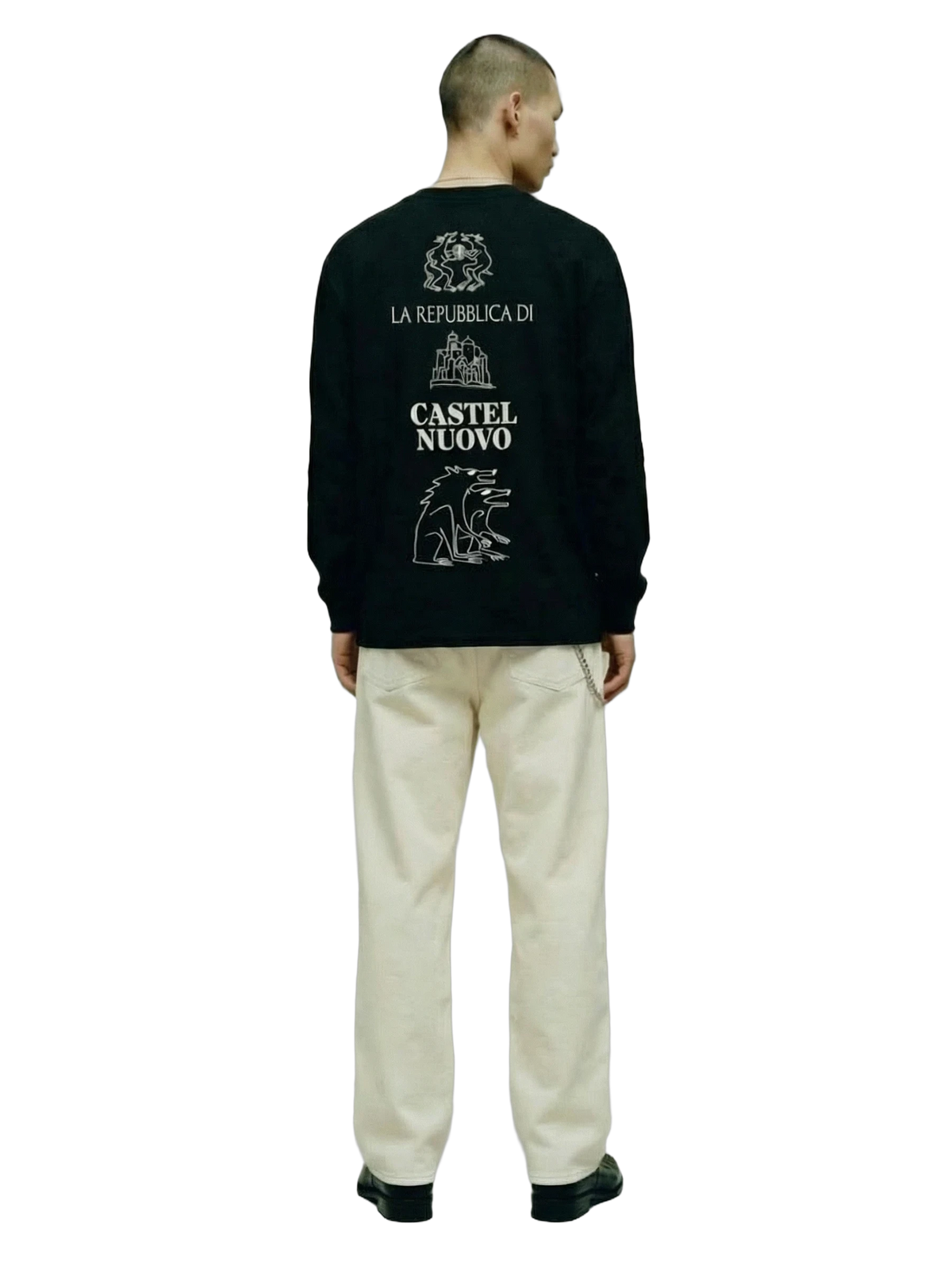 Repubblica Longsleeve in black, men's cut
