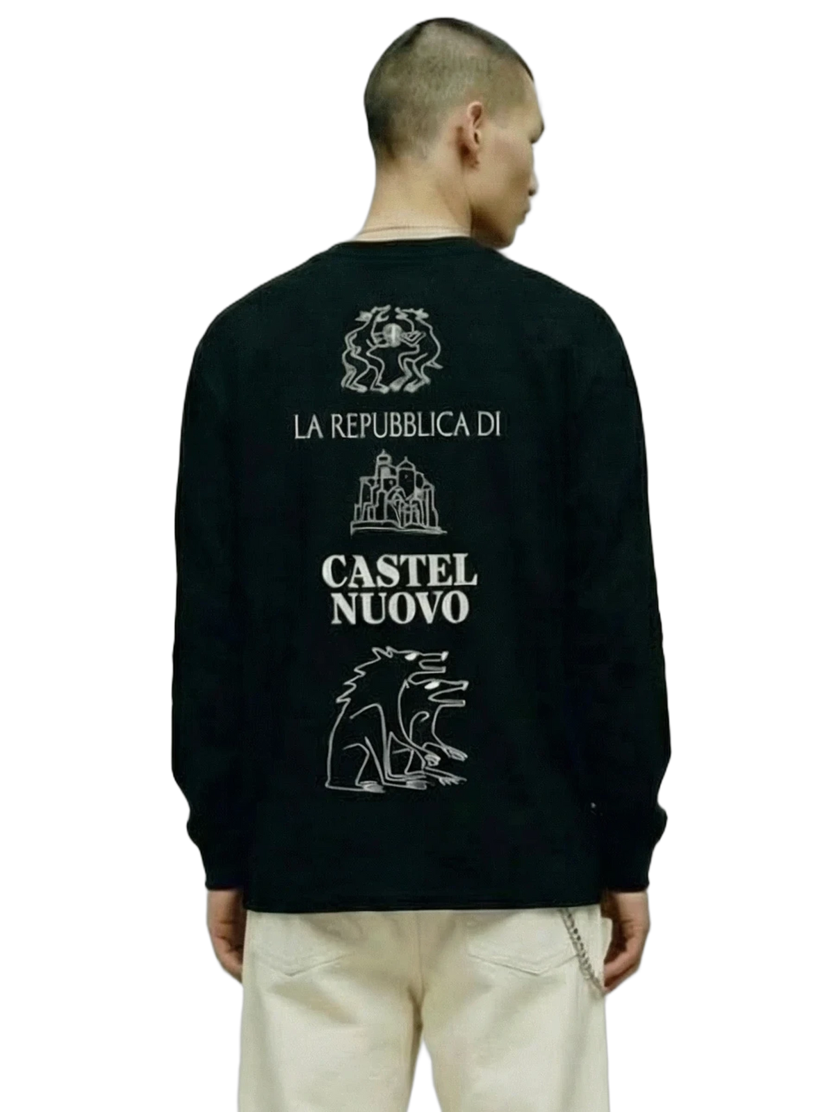 Repubblica Longsleeve in black, men's cut