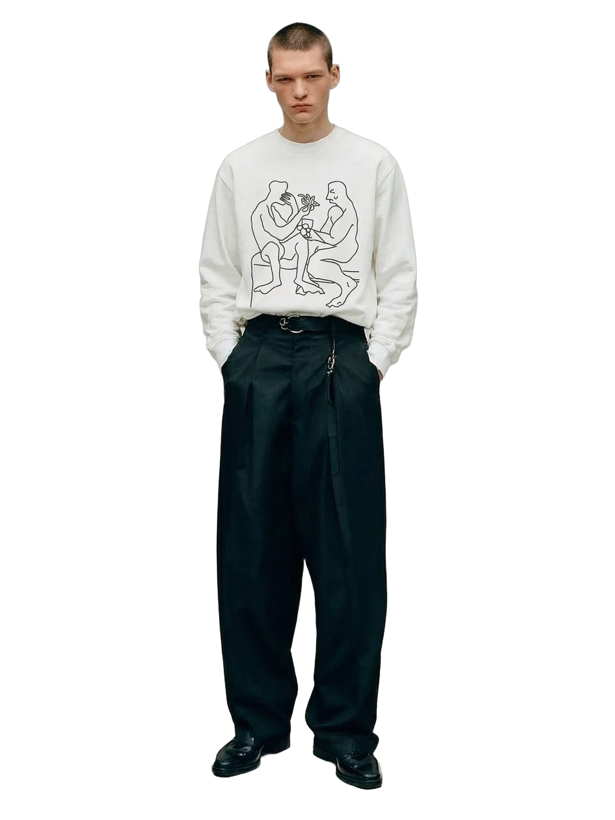 Ritual Crewneck in white, men's cut