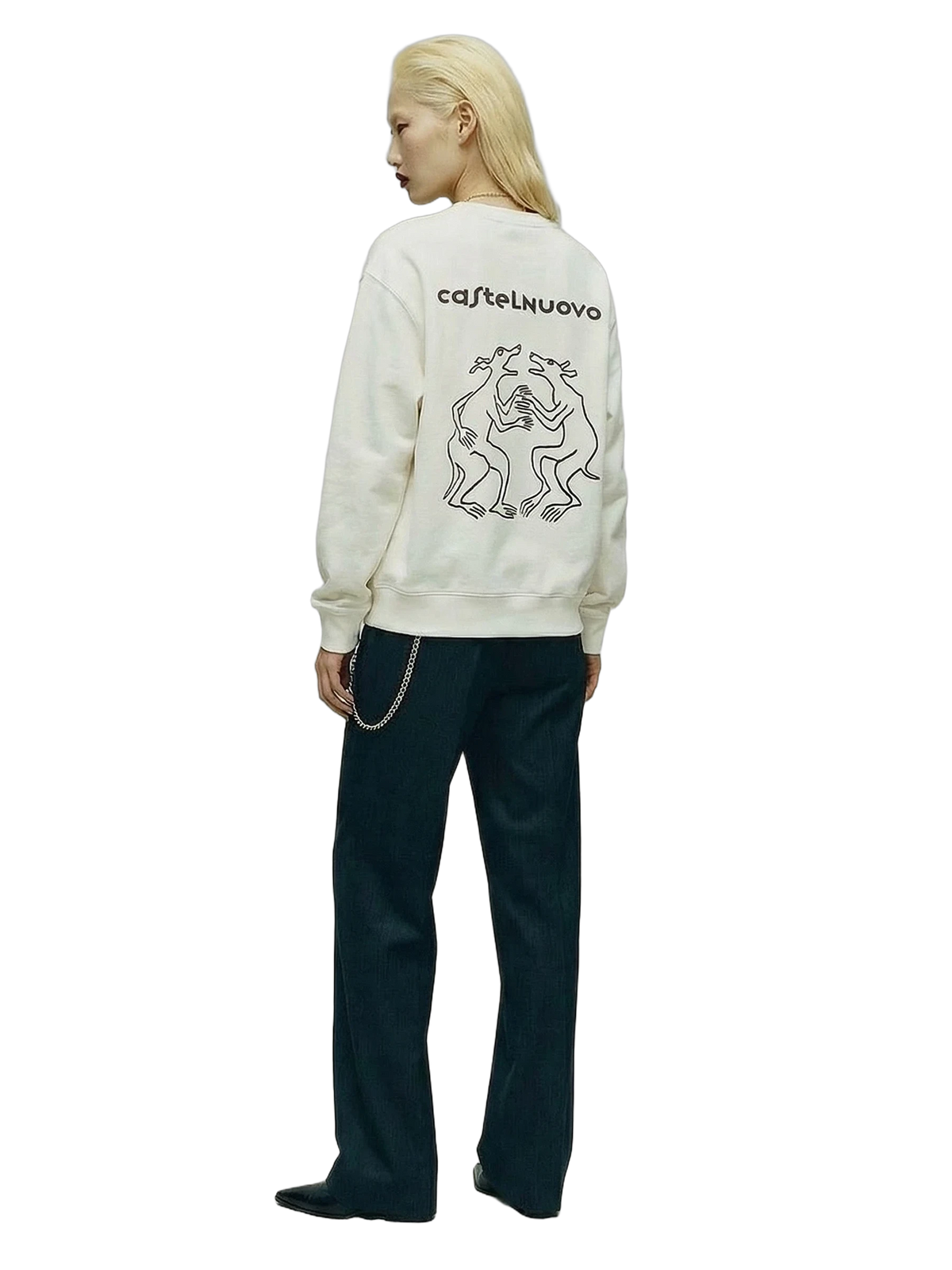 Ritual Crewneck in white, women's cut