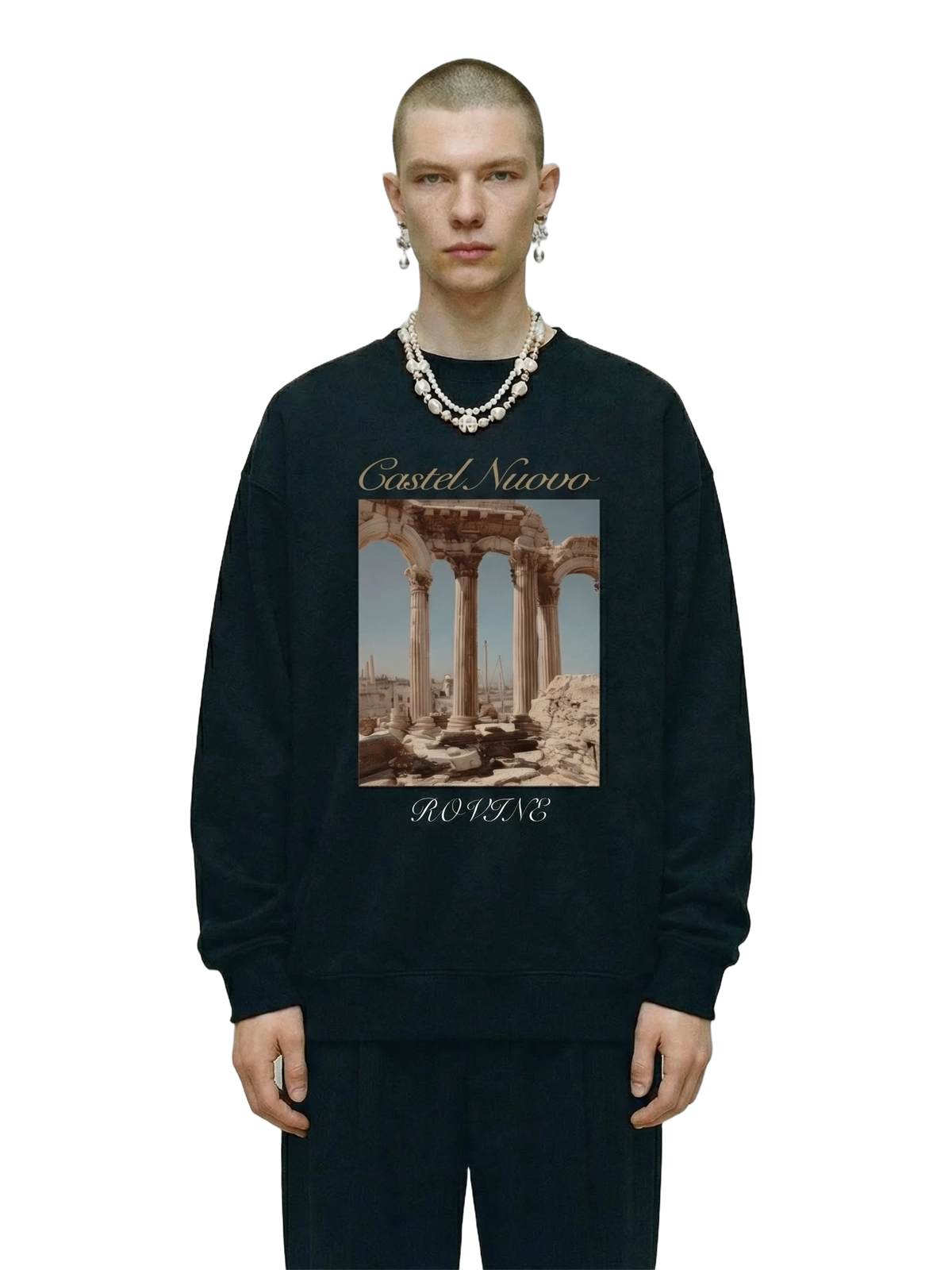 Rovine Crewneck in black, men's cut