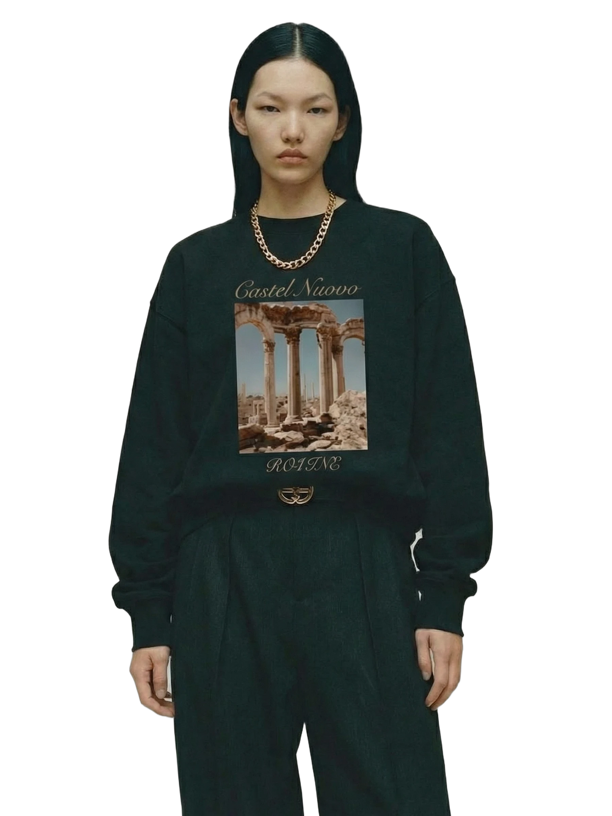 Rovine Crewneck in black, women's cut
