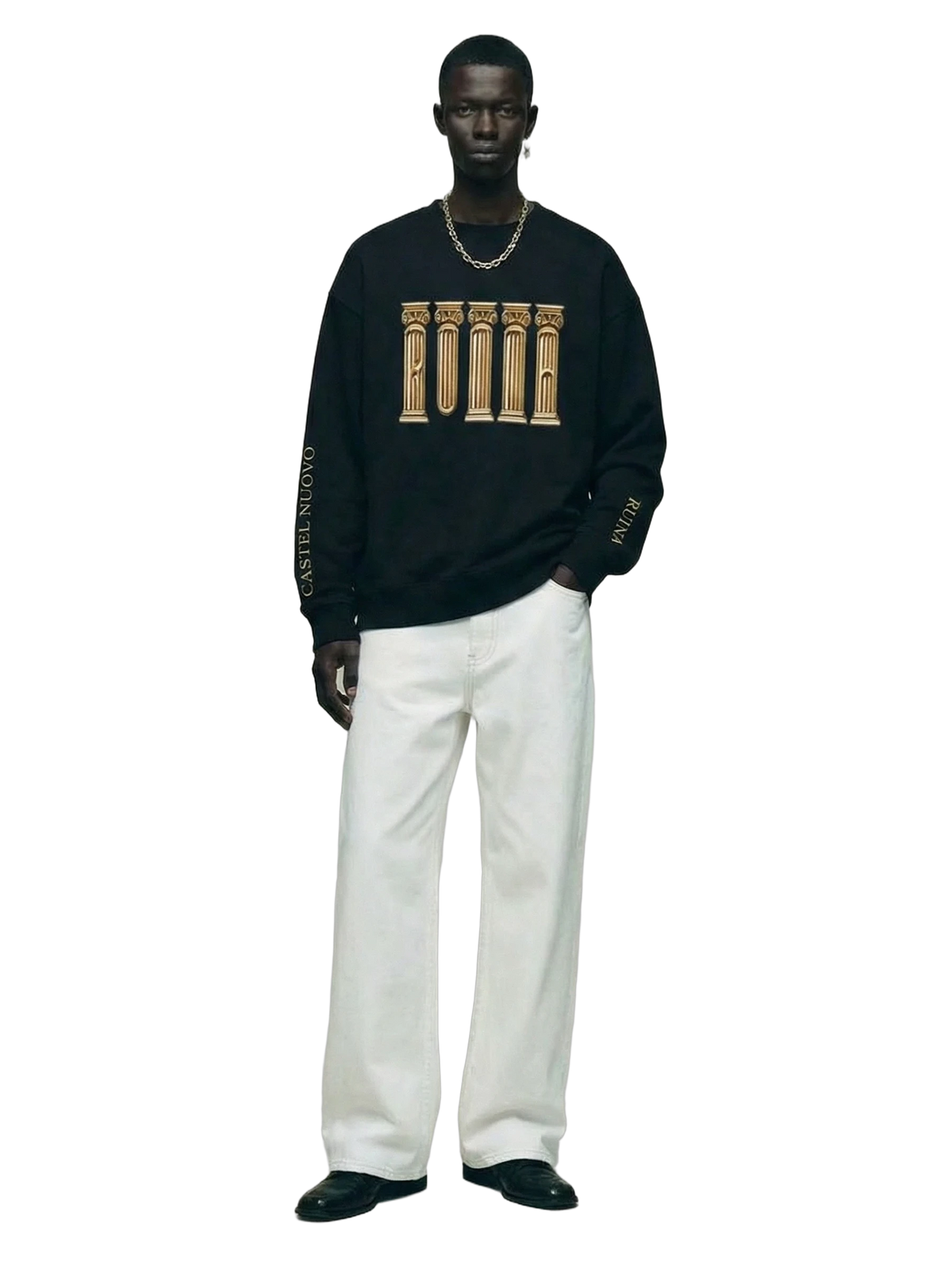 Ruina Crewneck in black, men's cut