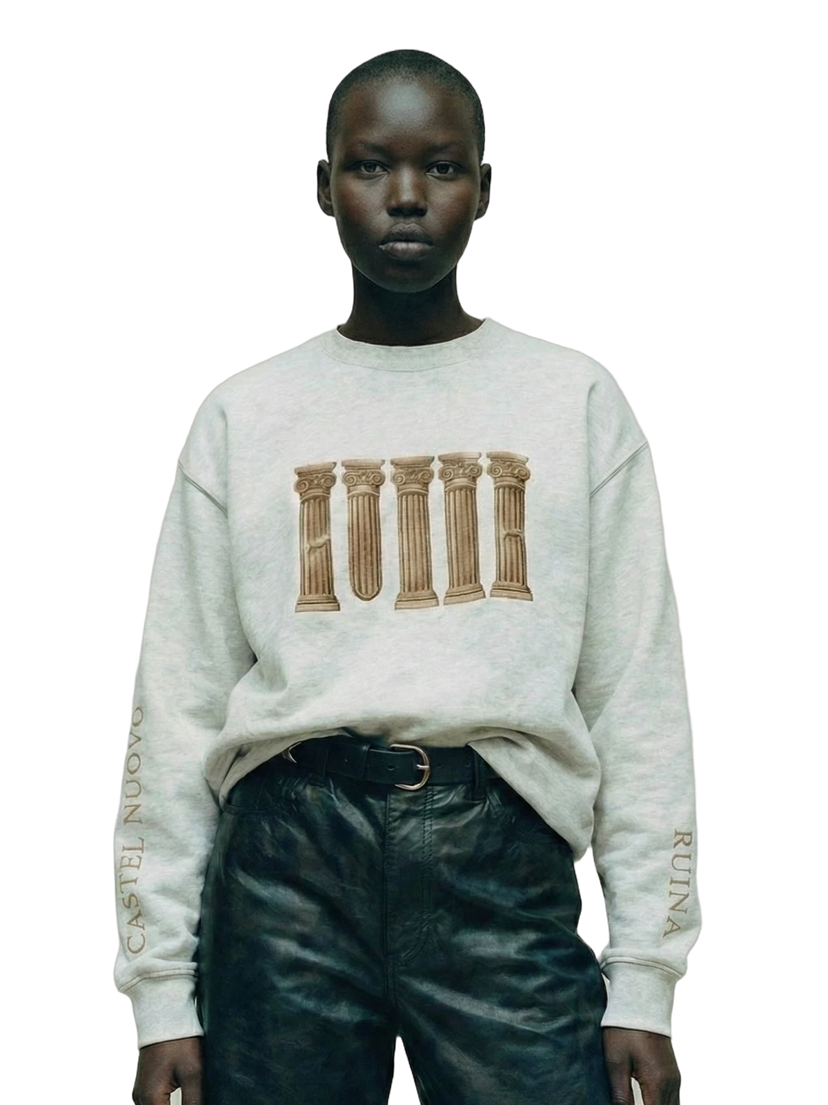 Ruina Crewneck in grey heather, women's cut