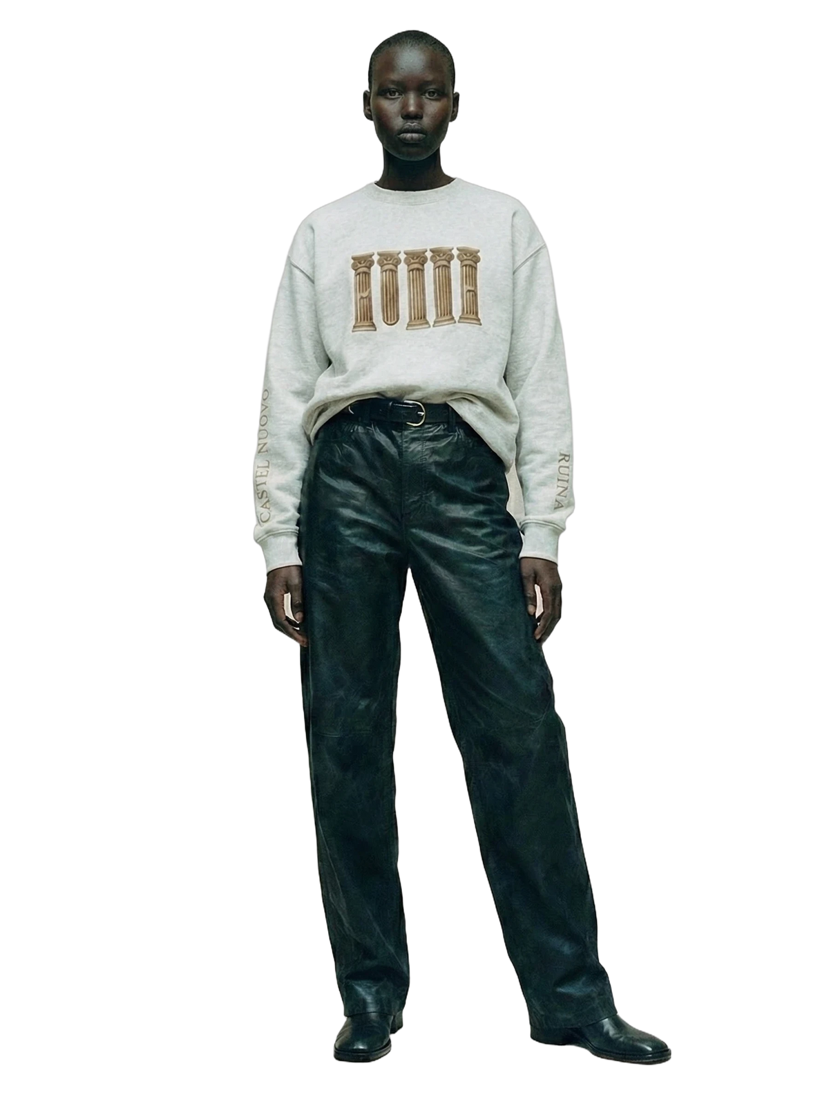 Ruina Crewneck in grey heather, women's cut