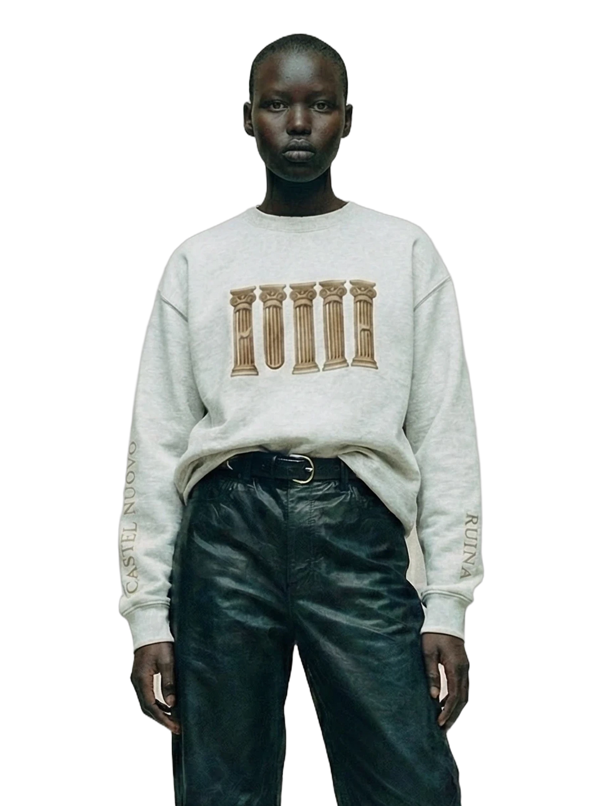 Ruina Crewneck in grey heather, women's cut