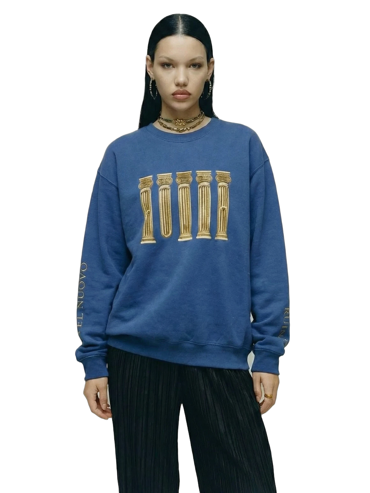 Ruina Crewneck in royal blue, women's cut