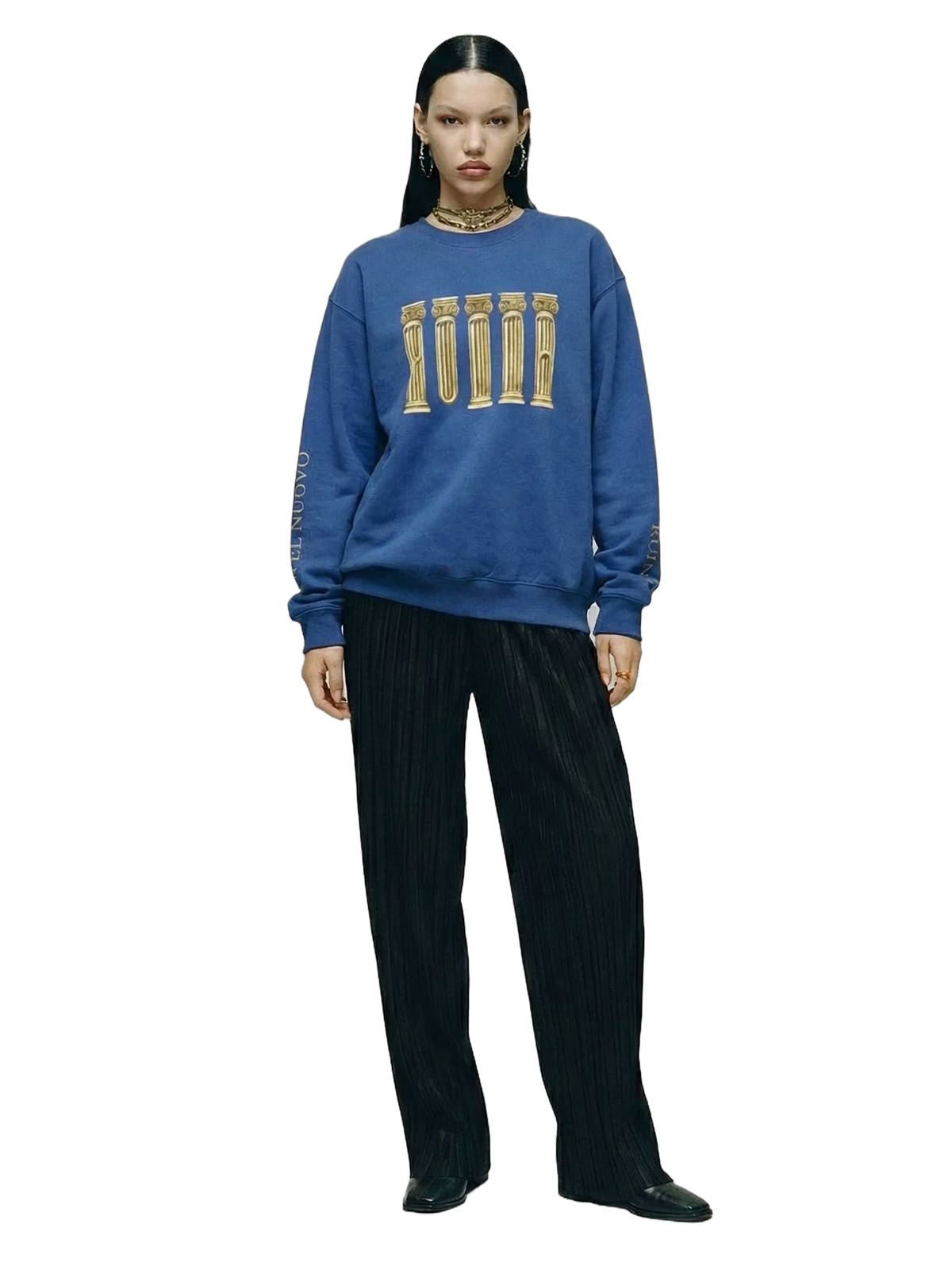 Ruina Crewneck in royal blue, women's cut