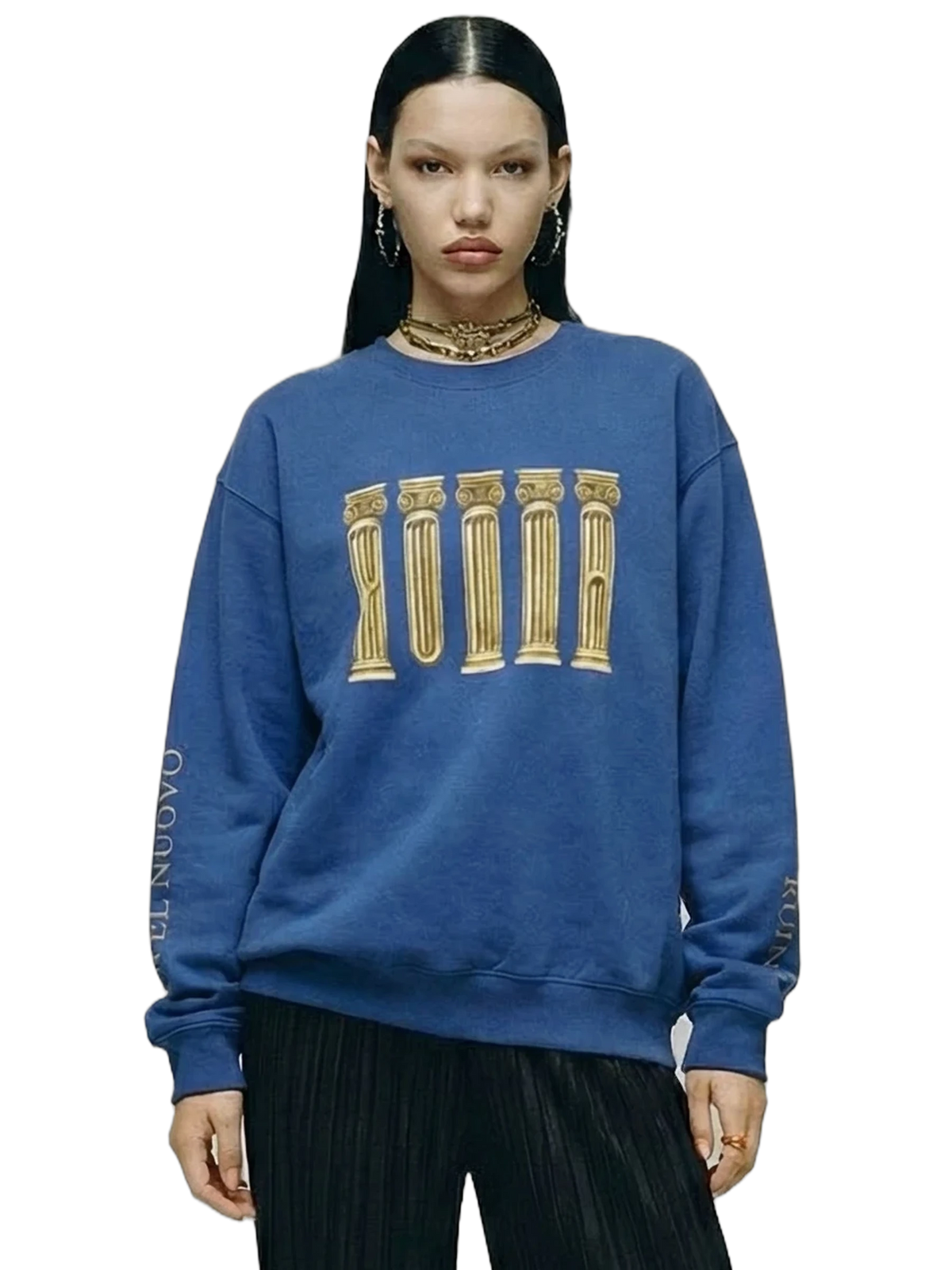 Ruina Crewneck in royal blue, women's cut