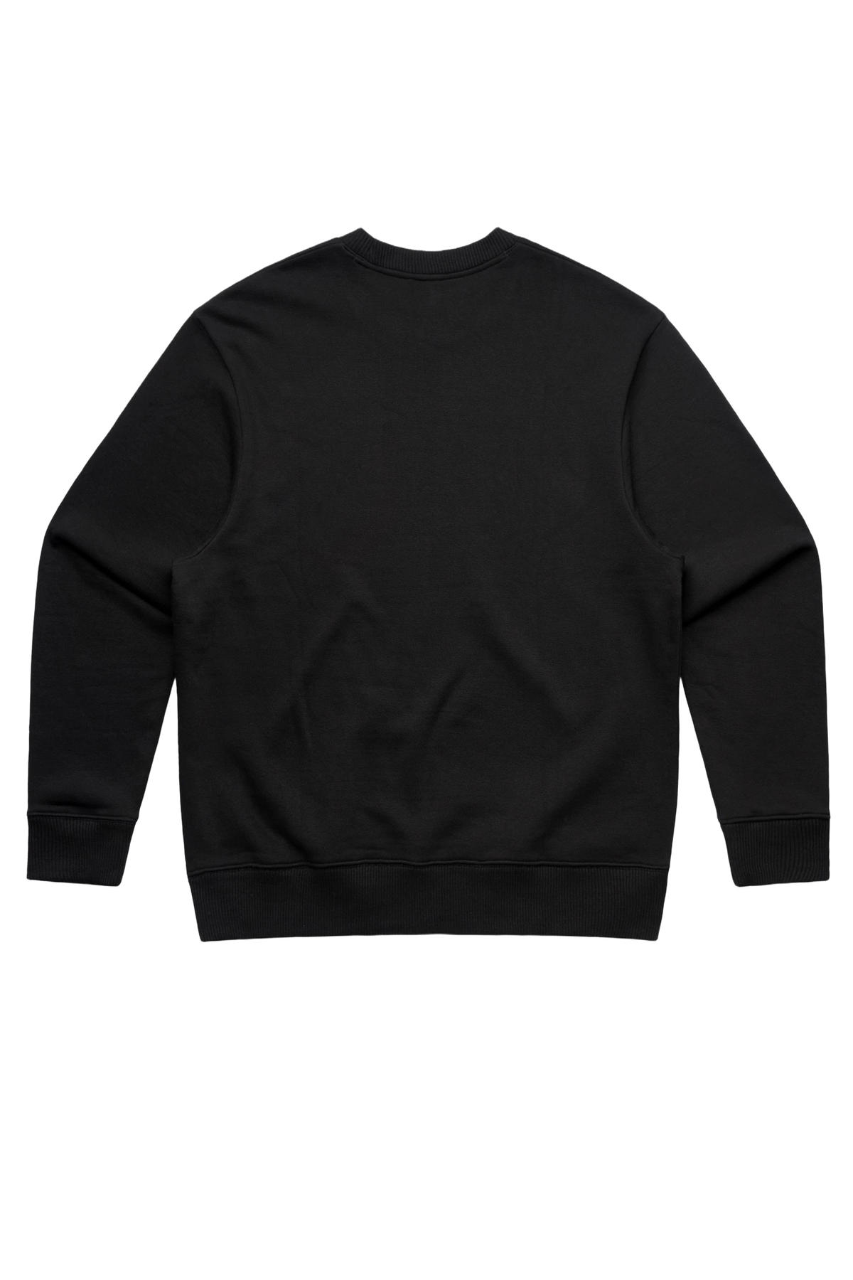 Scarlet Script Crewneck in black, women's cut, flat lay