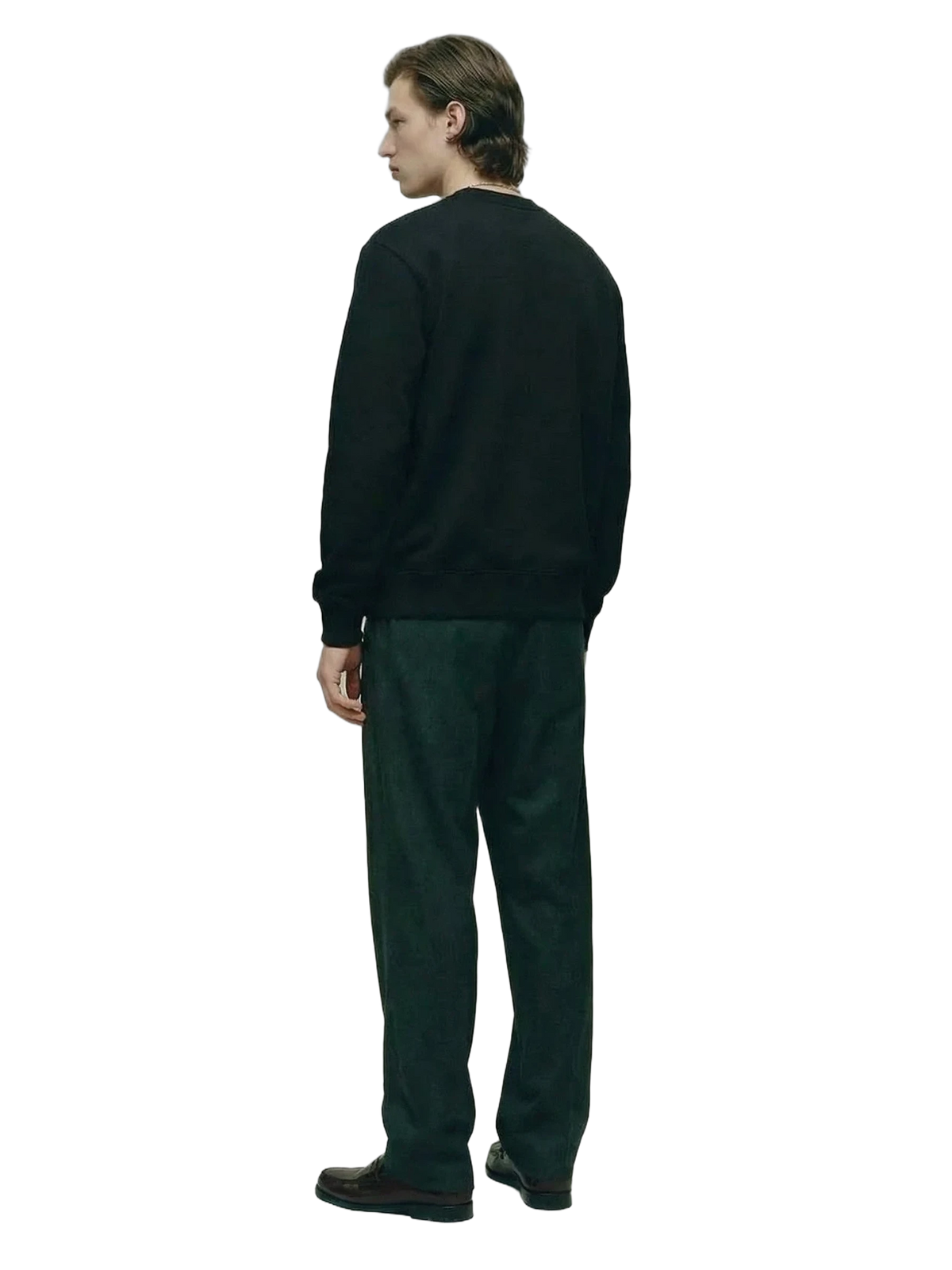 Scarlet Script Crewneck in black, men's cut
