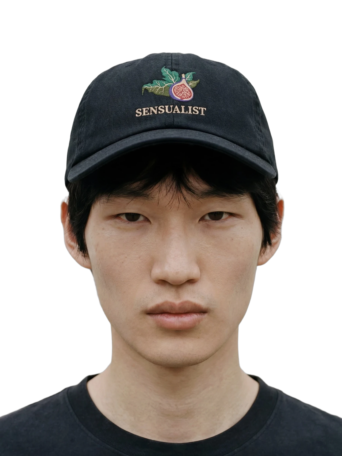 Sensualist Cap in black, embroidery detail
