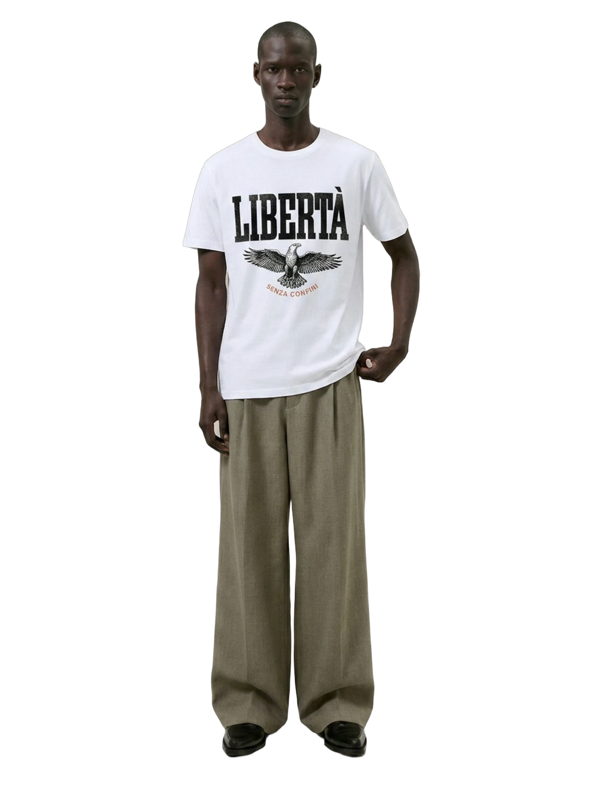 Senza Confini Tee in white, men's cut