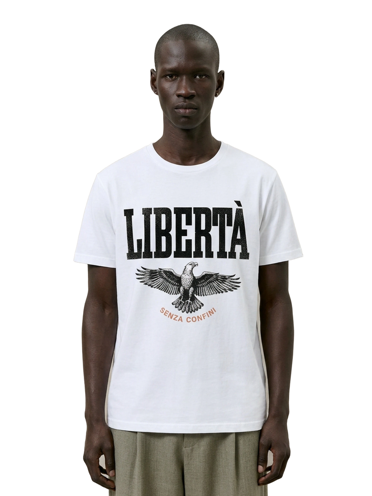 Senza Confini Tee in white, men's cut
