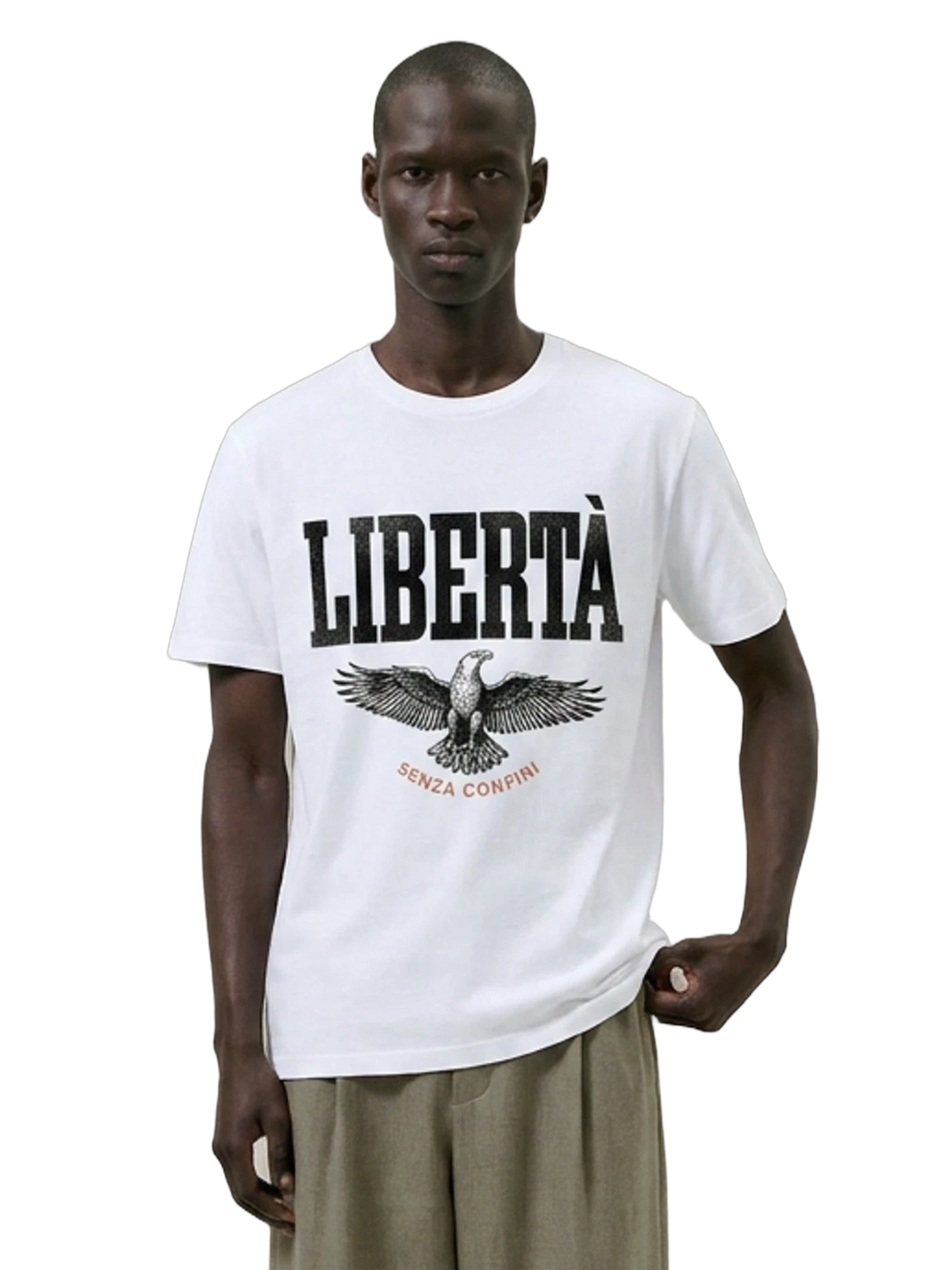 Senza Confini Tee in white, men's cut
