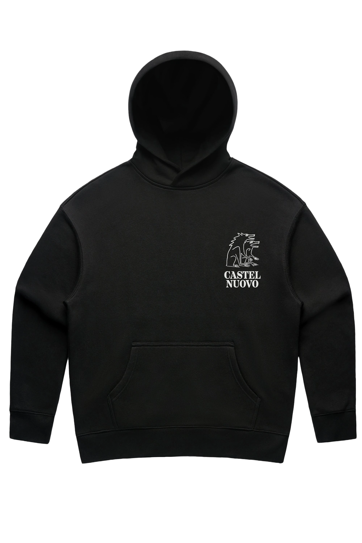 Sigillo Hoodie in black, men's cut, flat lay