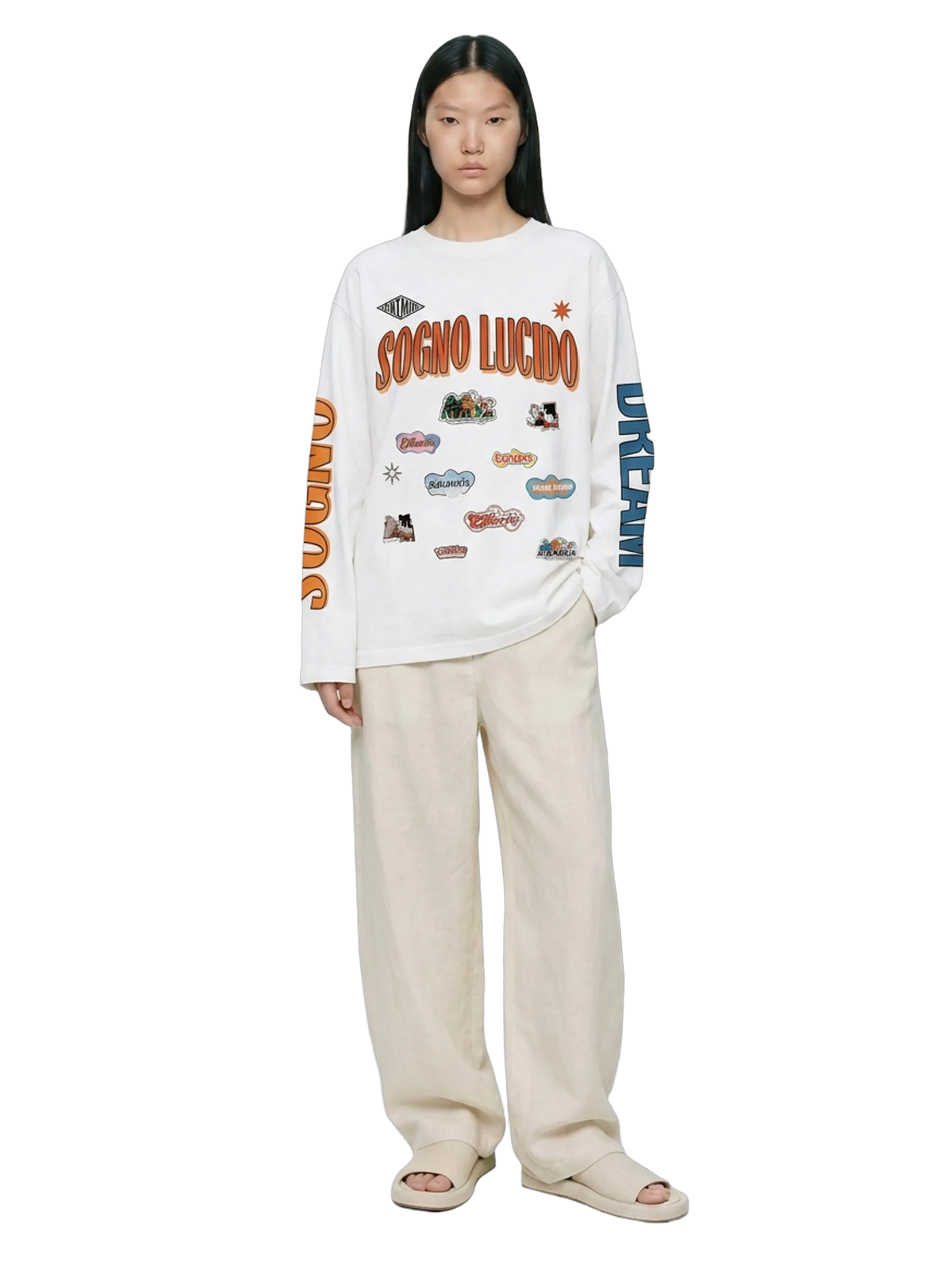 Sogno Lucido Long Sleeve in white, women's cut