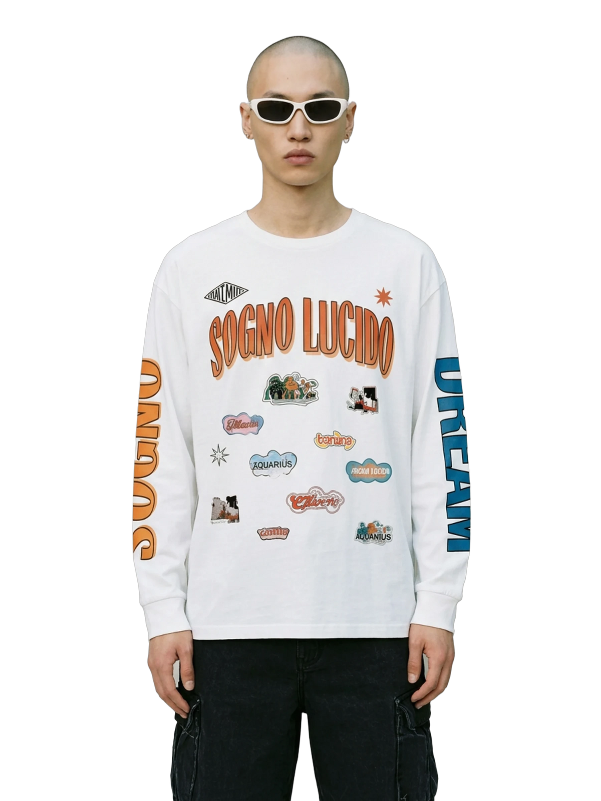 Sogno Lucido Long Sleeve in white, men's cut