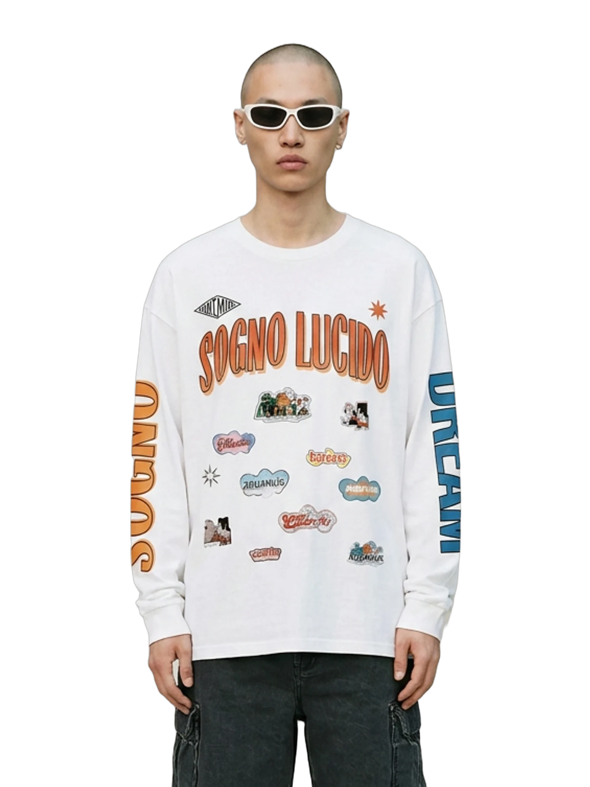Sogno Lucido Long Sleeve in white, men's cut