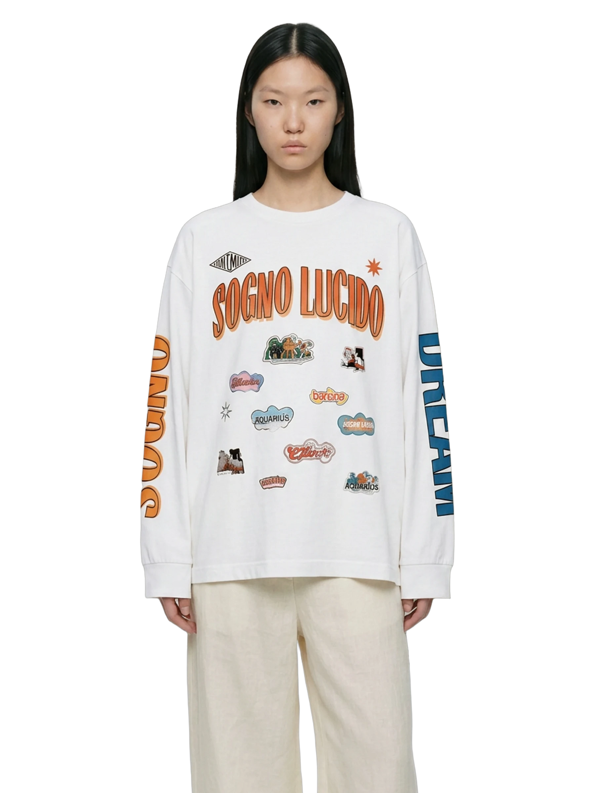 Sogno Lucido Long Sleeve in white, women's cut
