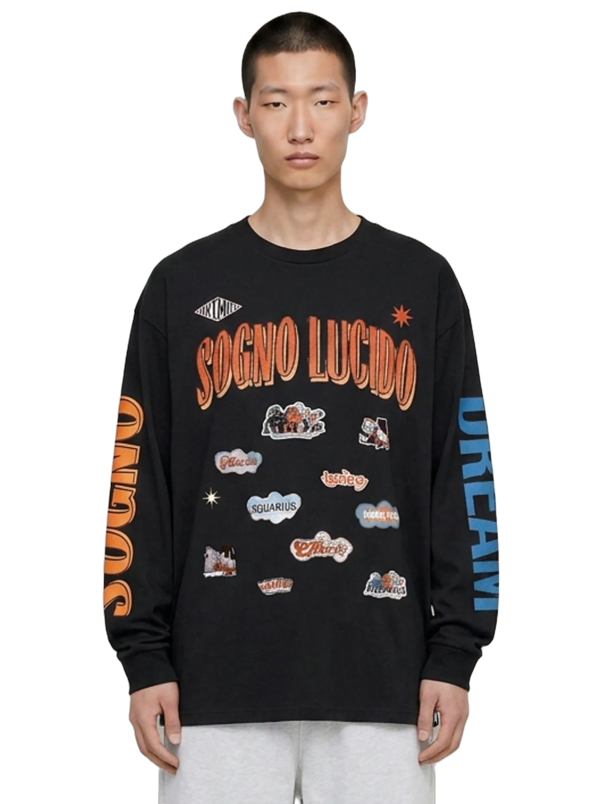 Sogno Lucido Long Sleeve in black, men's cut