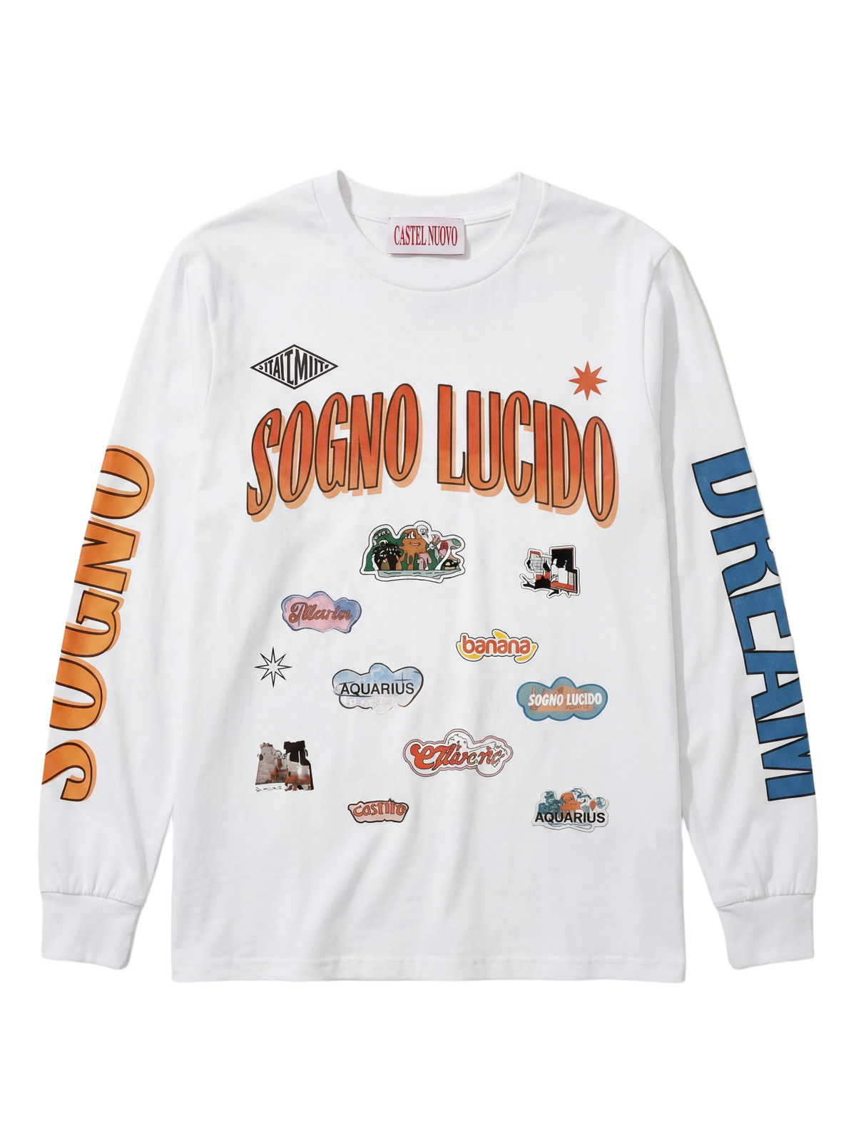Sogno Lucido Long Sleeve in white, women's cut, flat lay