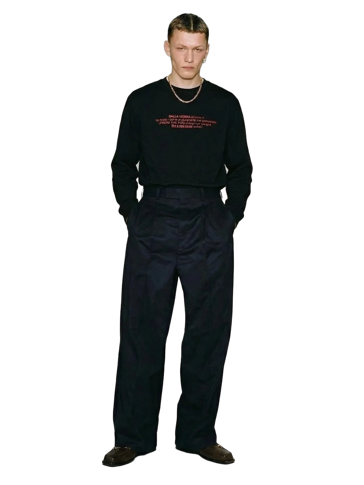 Dalla Nebbia Longsleeve in black, men's cut