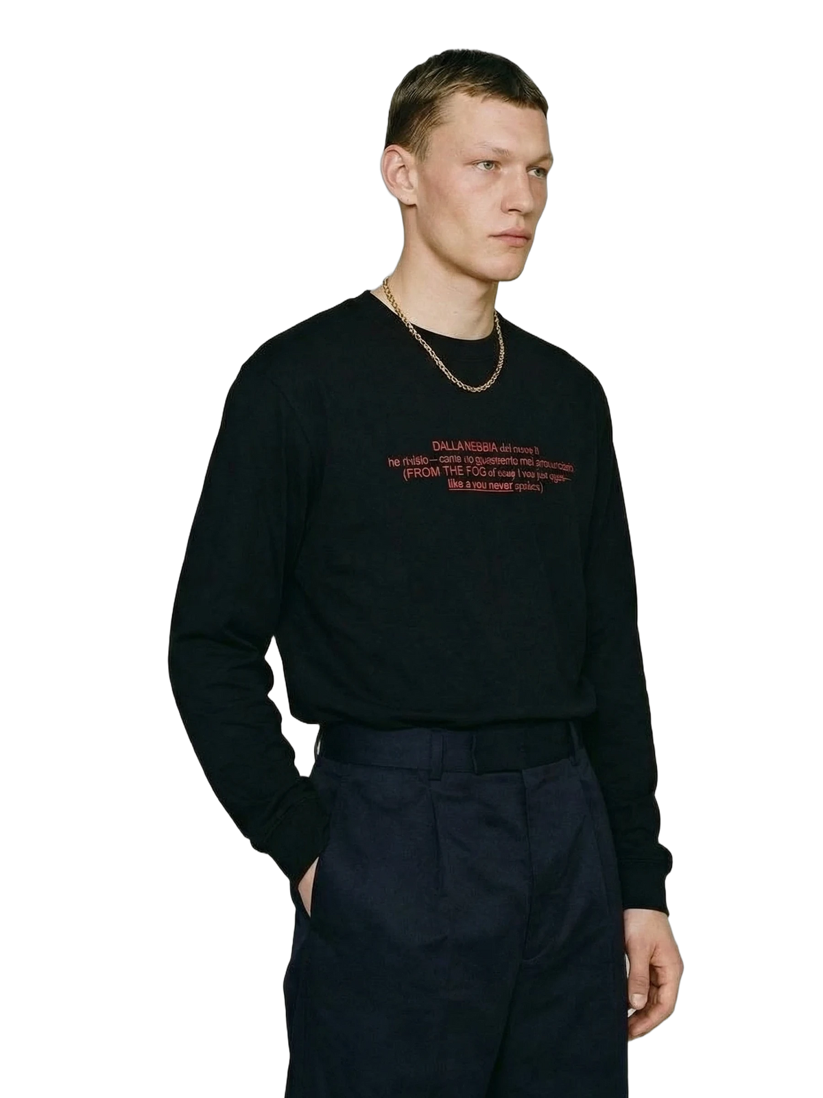 Dalla Nebbia Longsleeve in black, men's cut