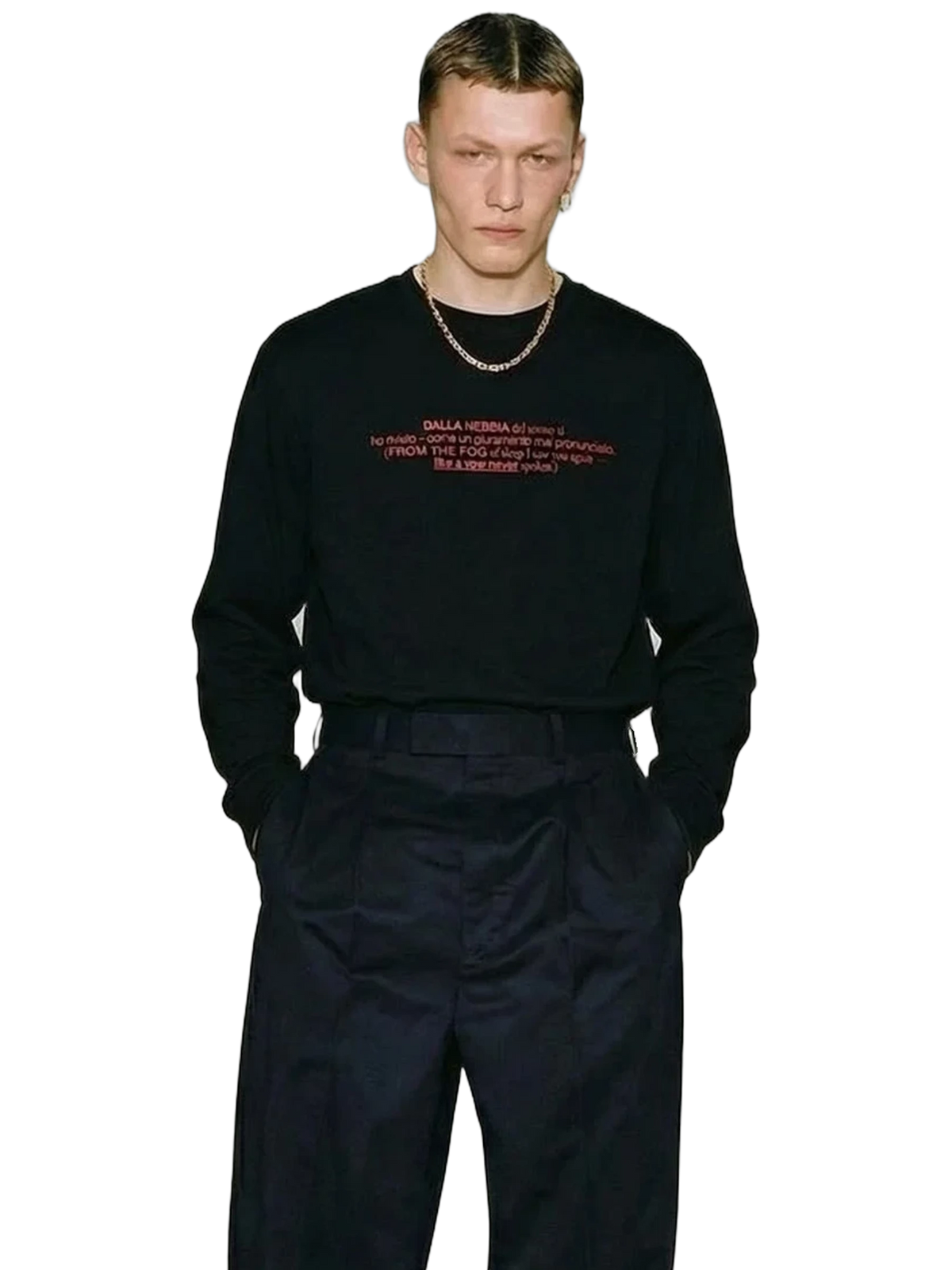 Dalla Nebbia Longsleeve in black, men's cut