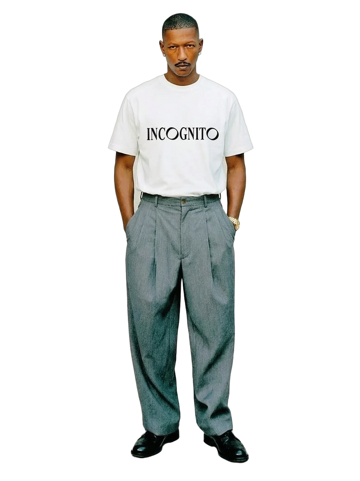 Incognito Tee in white, men's cut