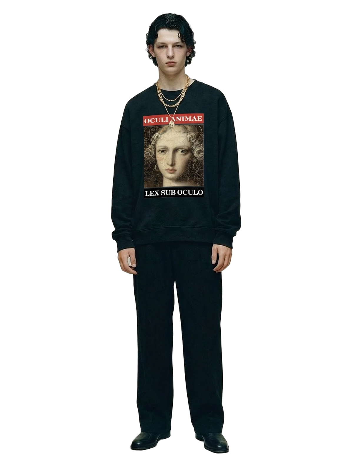 Sub Oculo Crewneck in black, men's cut