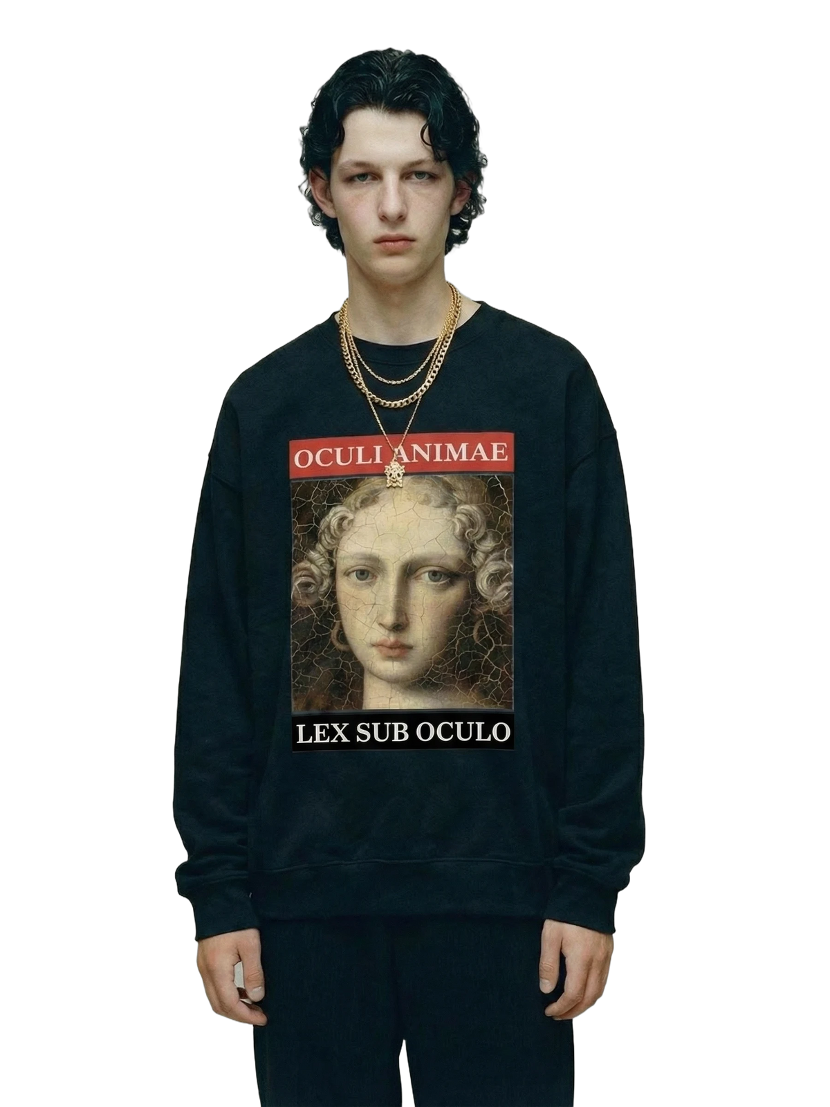 Sub Oculo Crewneck in black, men's cut