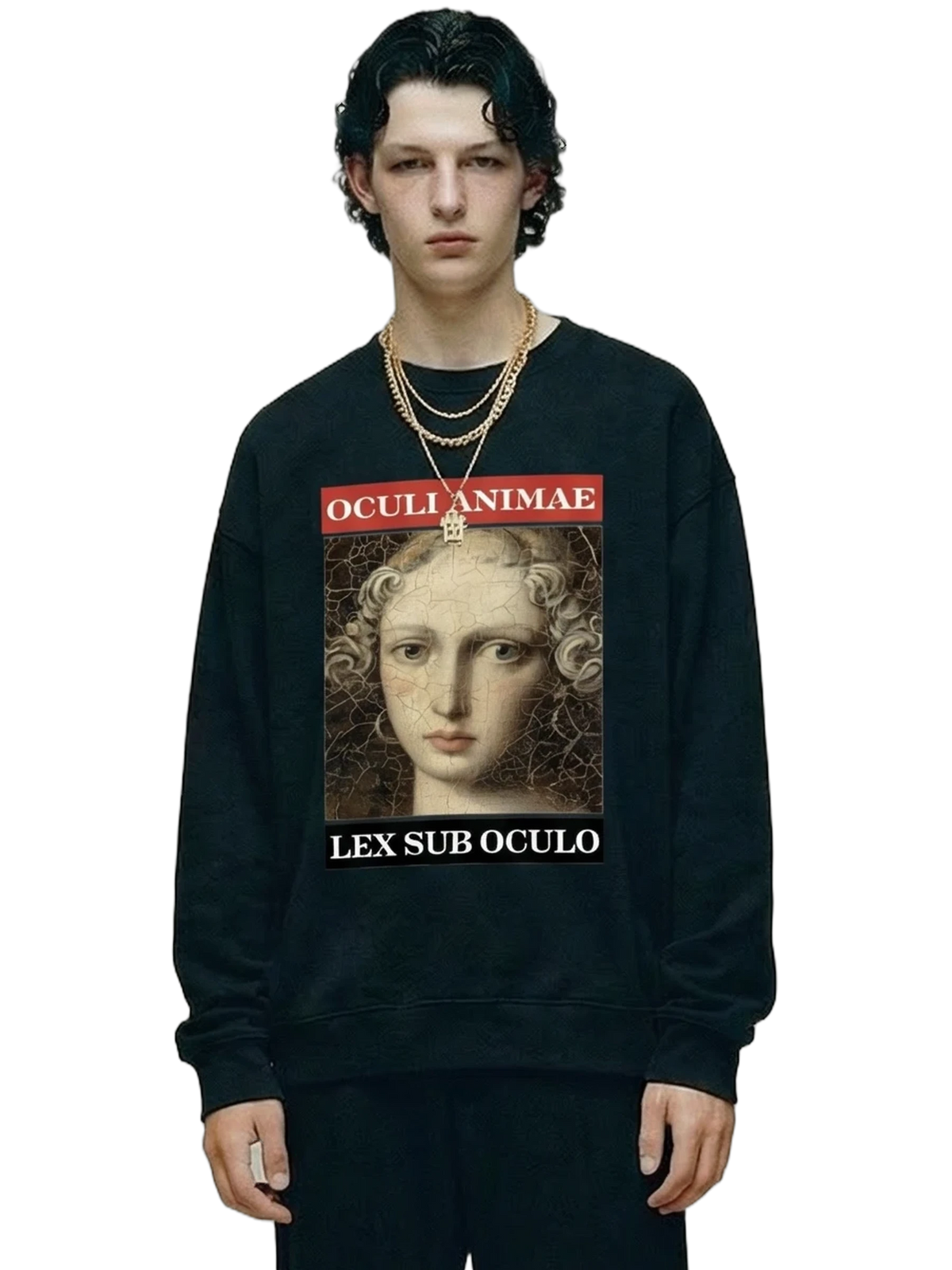 Sub Oculo Crewneck in black, men's cut