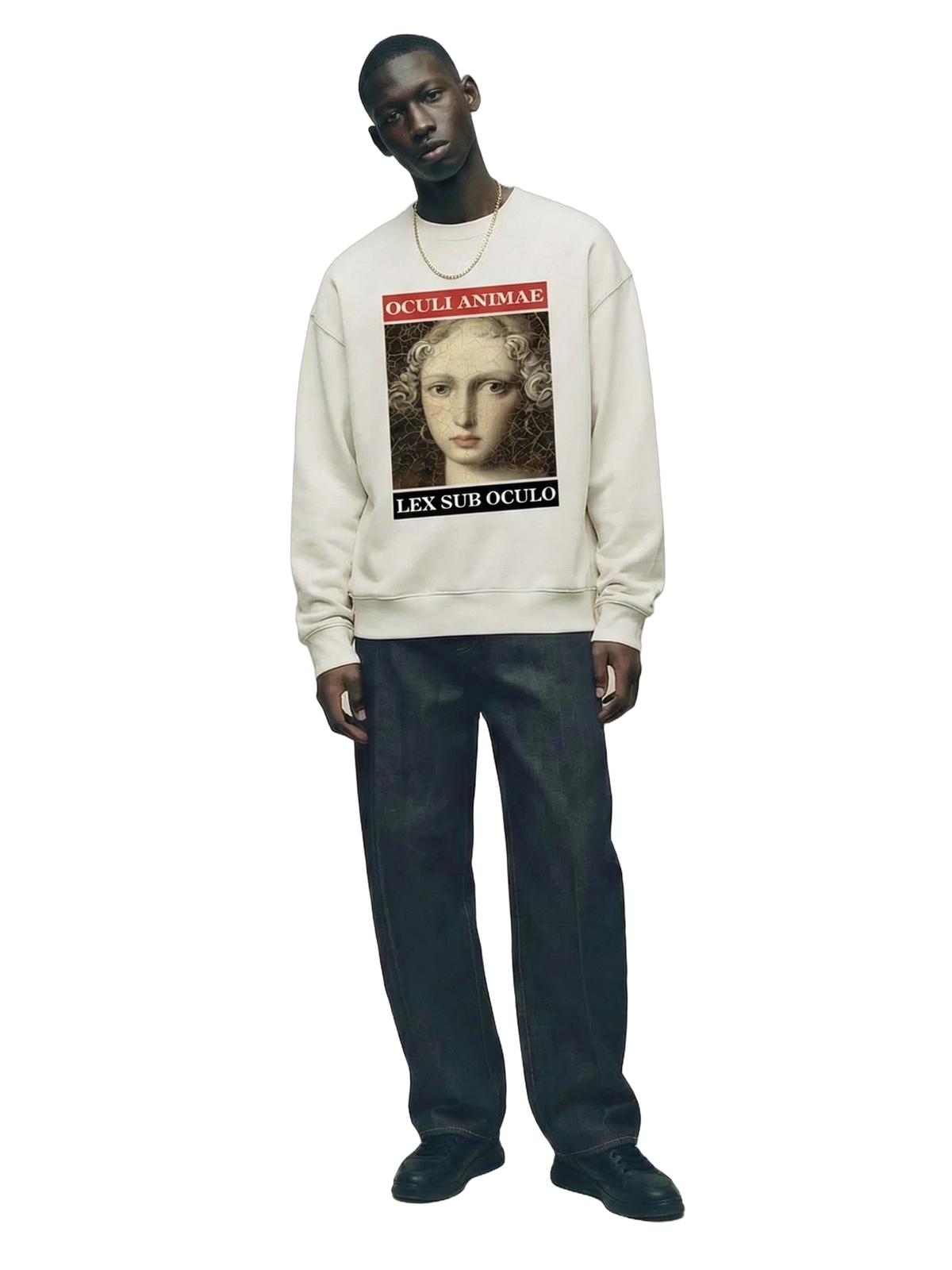 Sub Oculo Crewneck in bone, men's cut