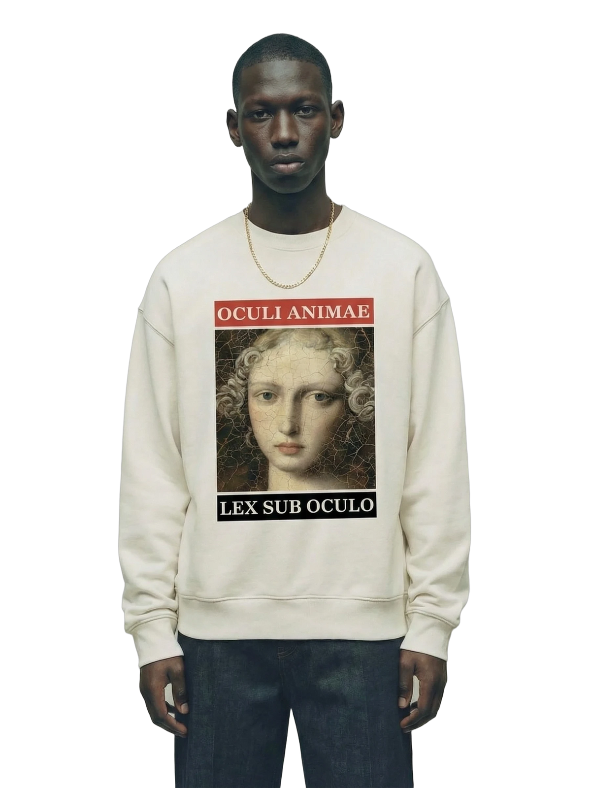 Sub Oculo Crewneck in bone, men's cut