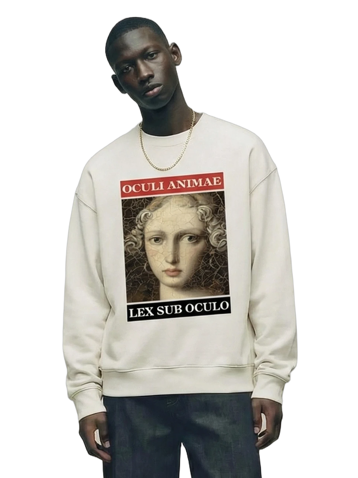 Sub Oculo Crewneck in bone, men's cut