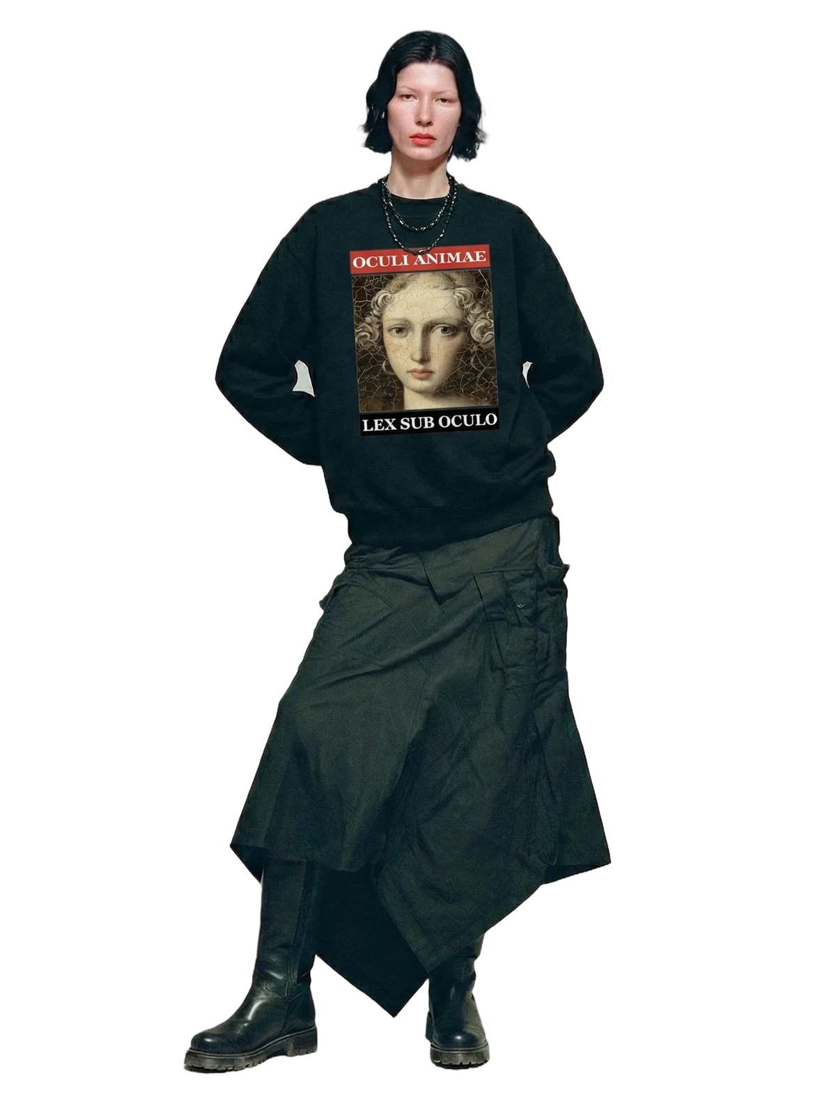 Sub Oculo Crewneck in black, women's cut