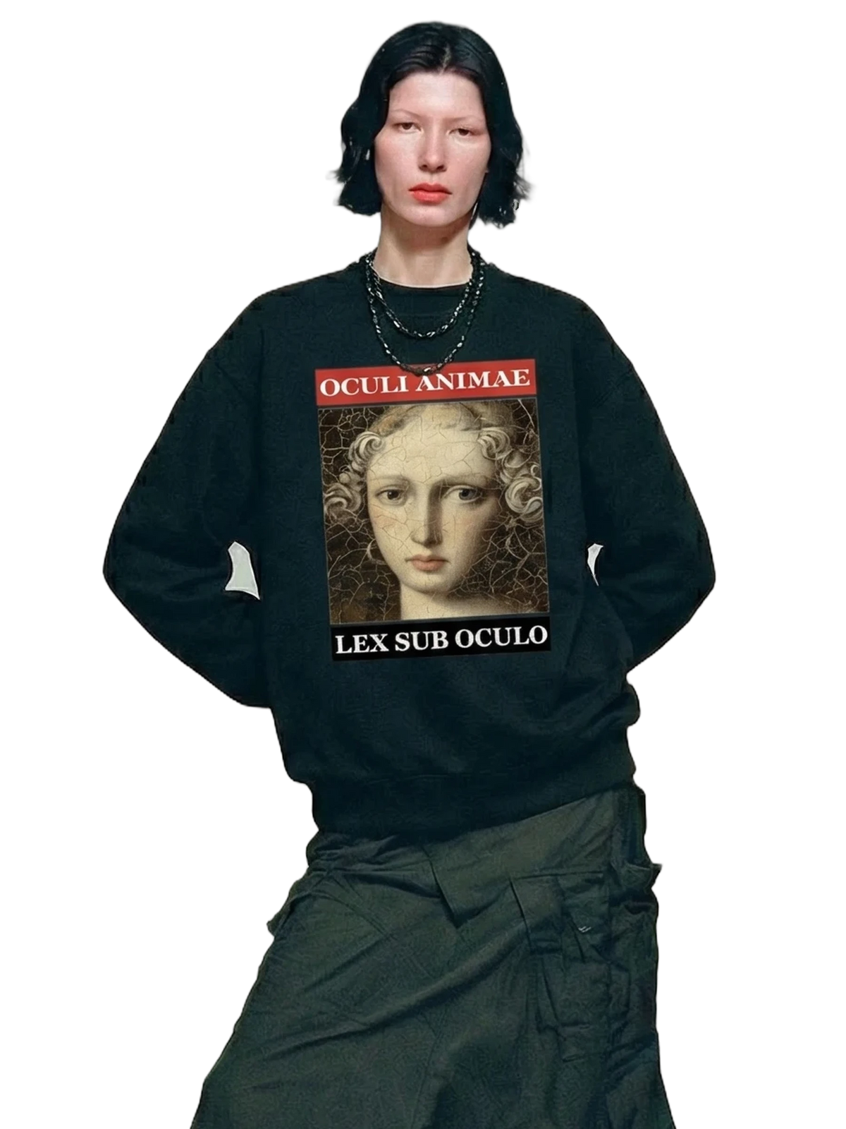 Sub Oculo Crewneck in black, women's cut