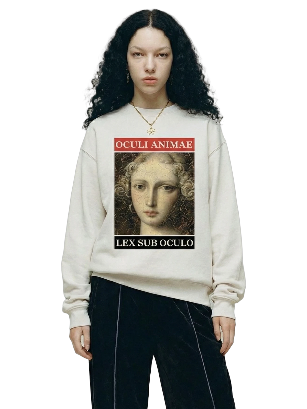 Sub Oculo Crewneck in bone, women's cut