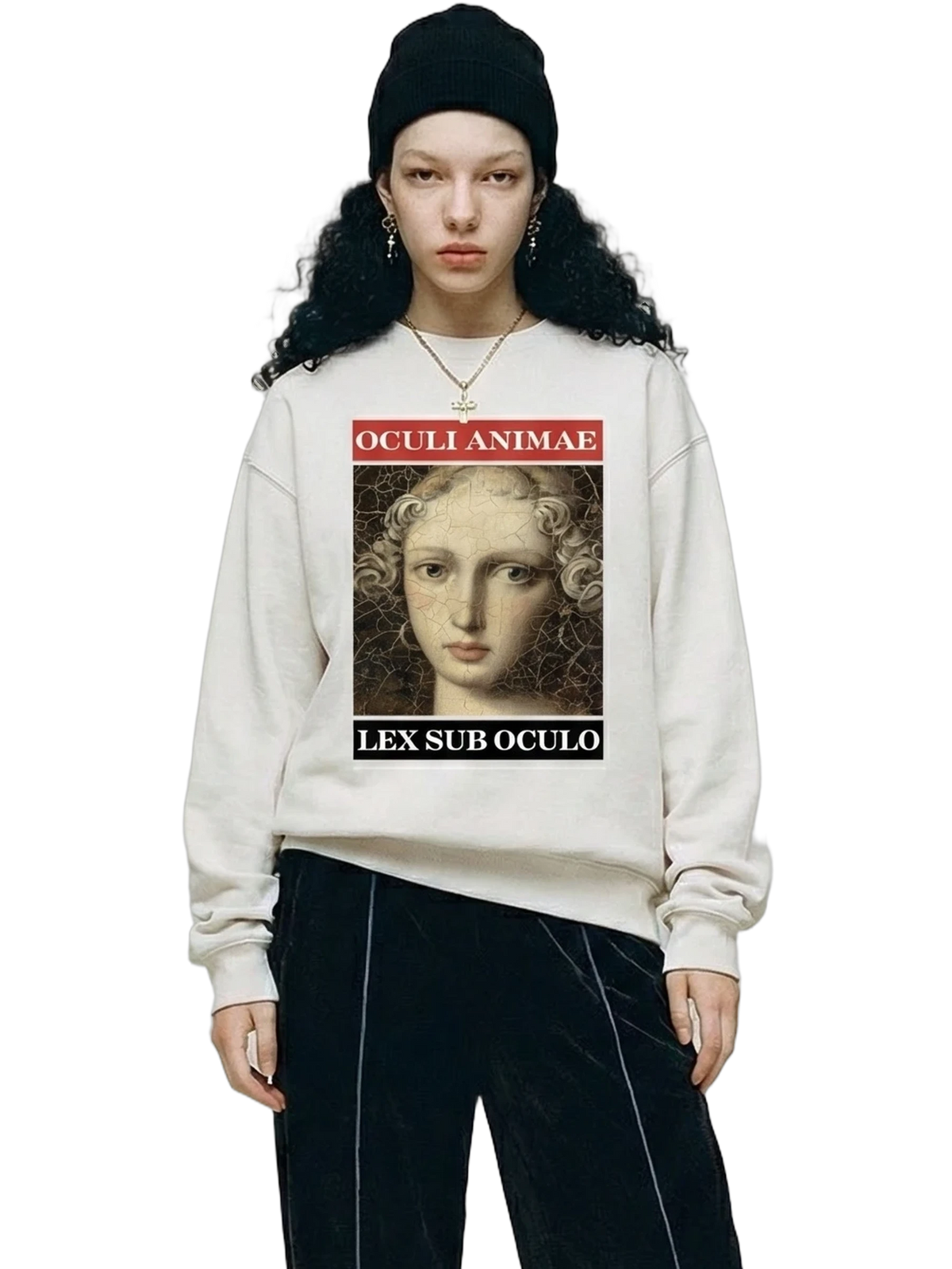 Sub Oculo Crewneck in bone, women's cut