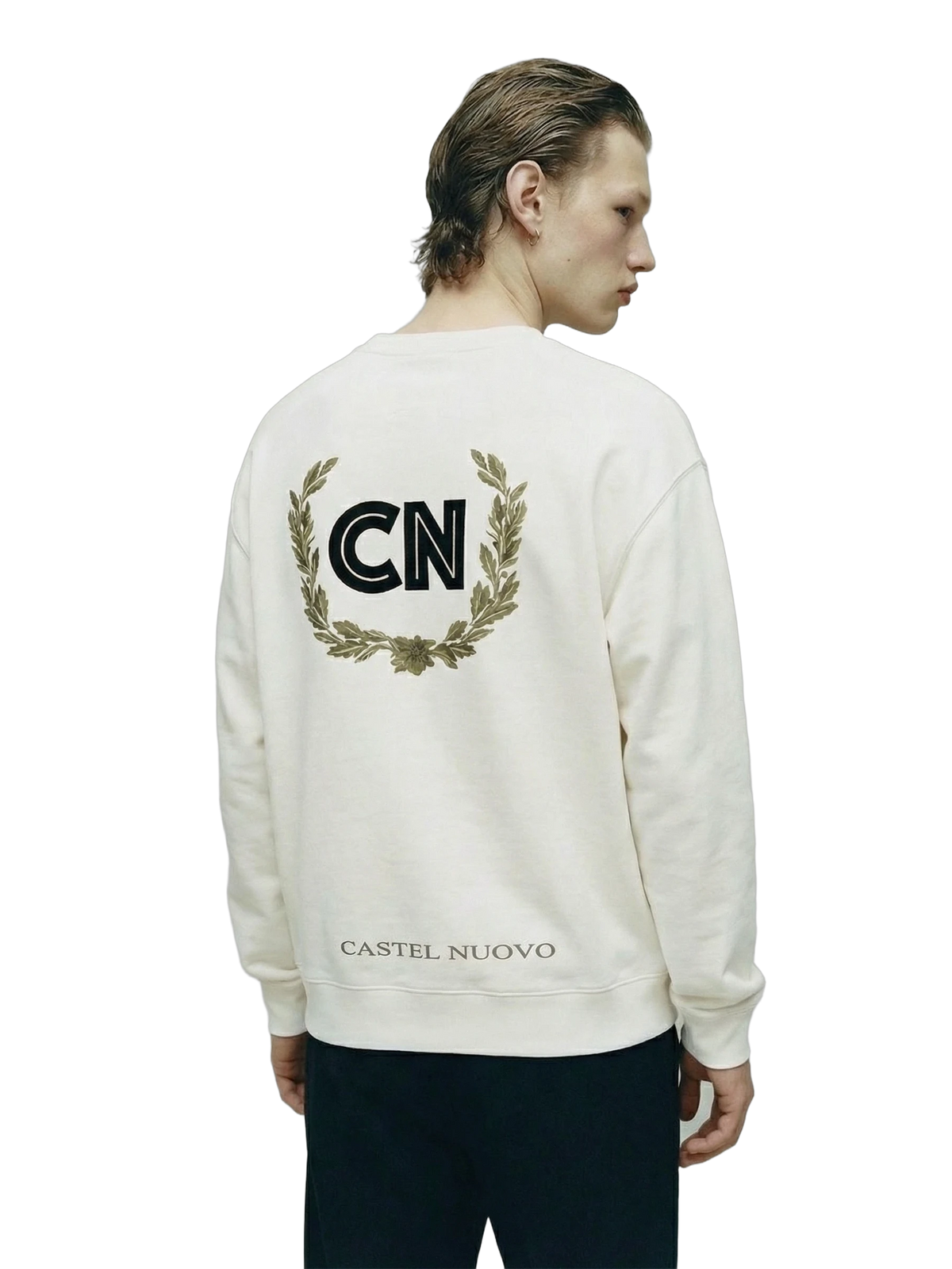 Tempus Crewneck in white, men's cut