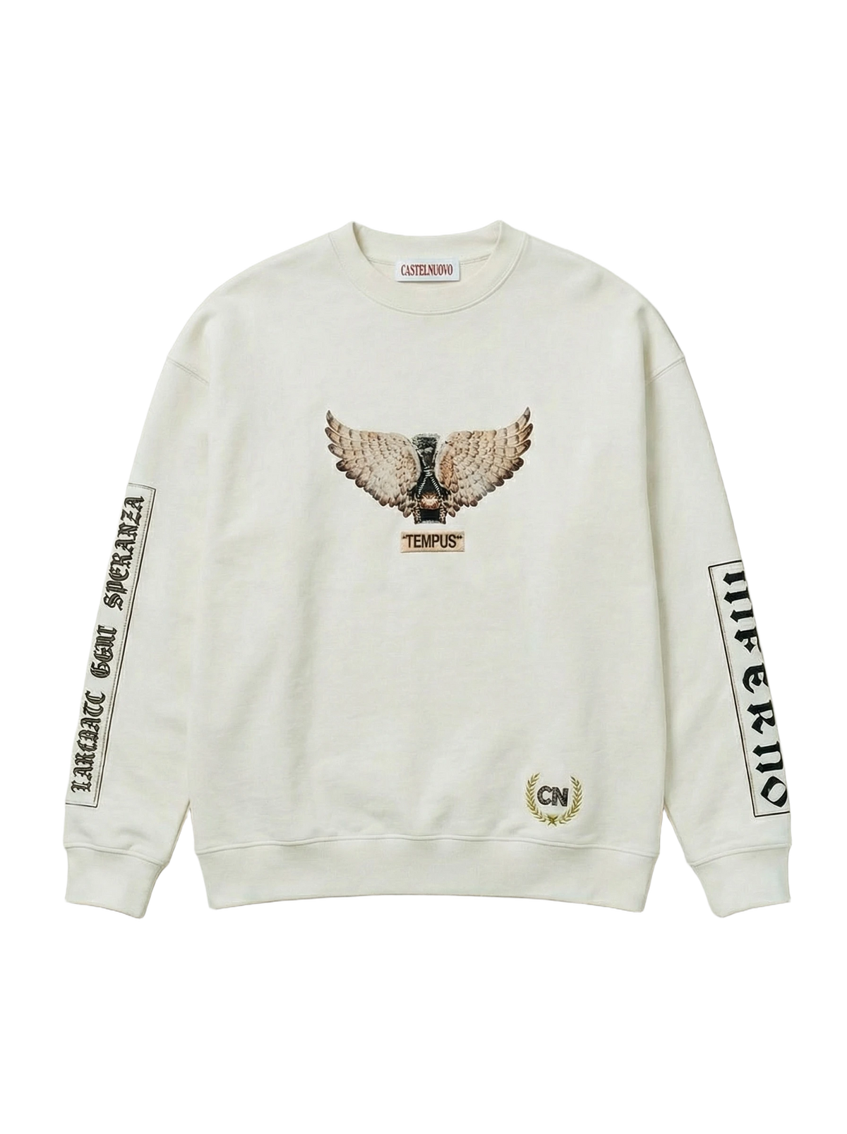 Tempus Crewneck in white, men's cut