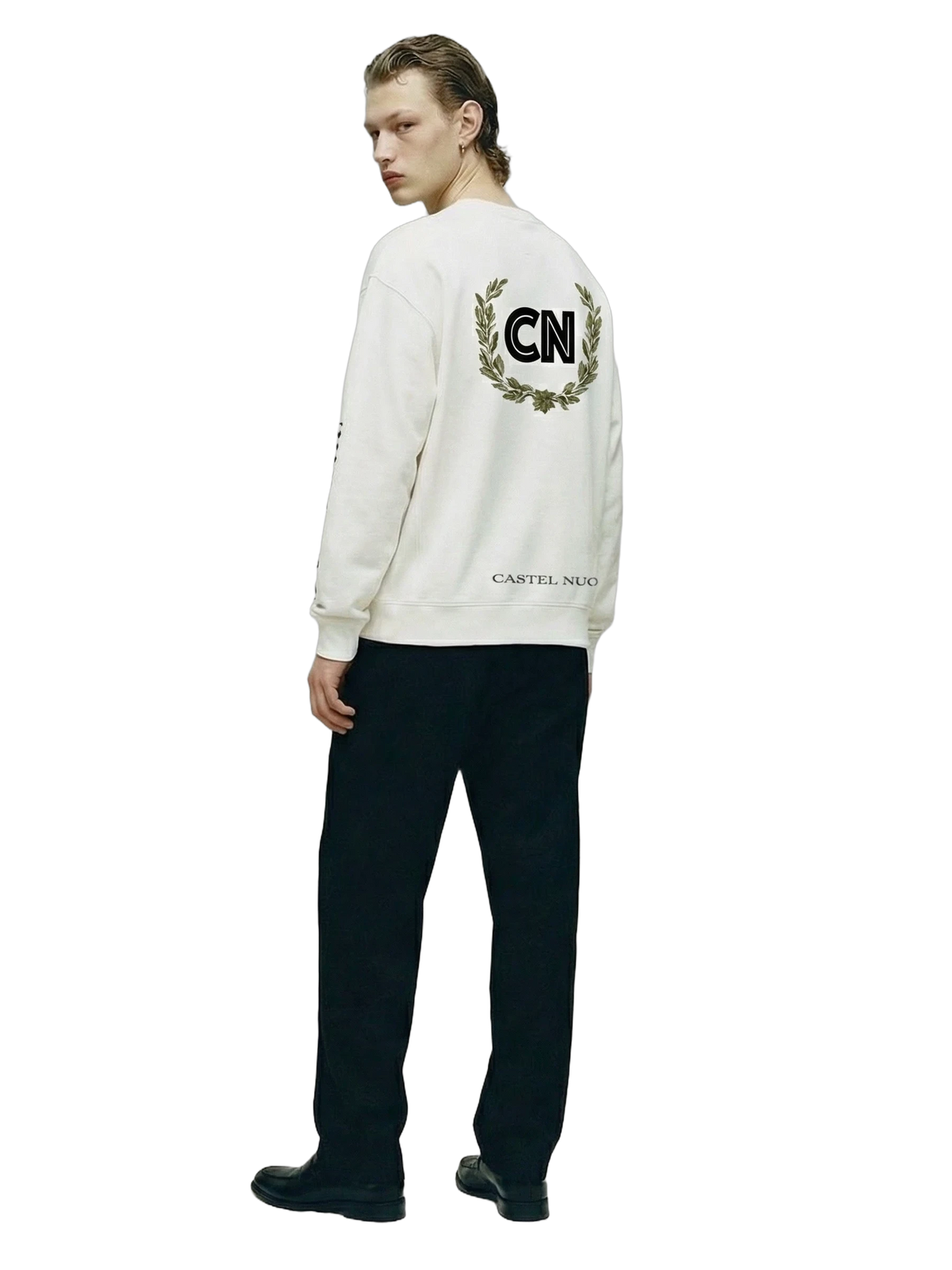 Tempus Crewneck in white, men's cut