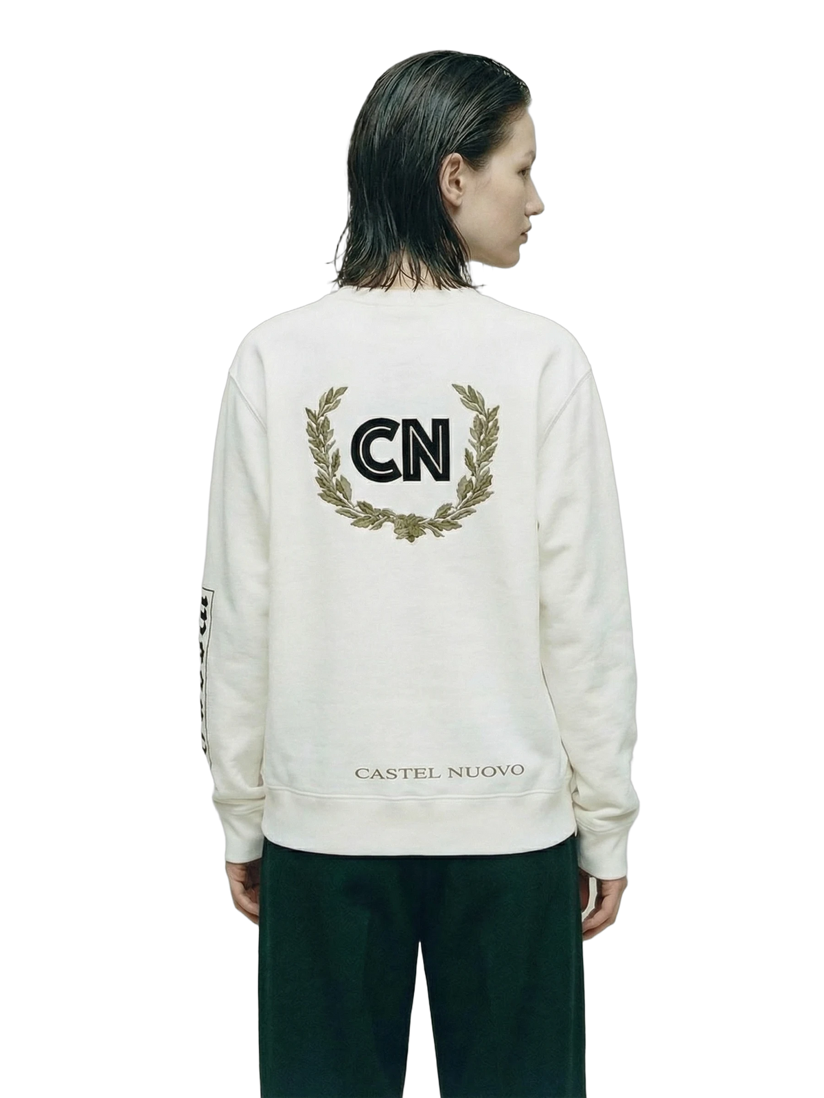 Tempus Crewneck in white, women's cut