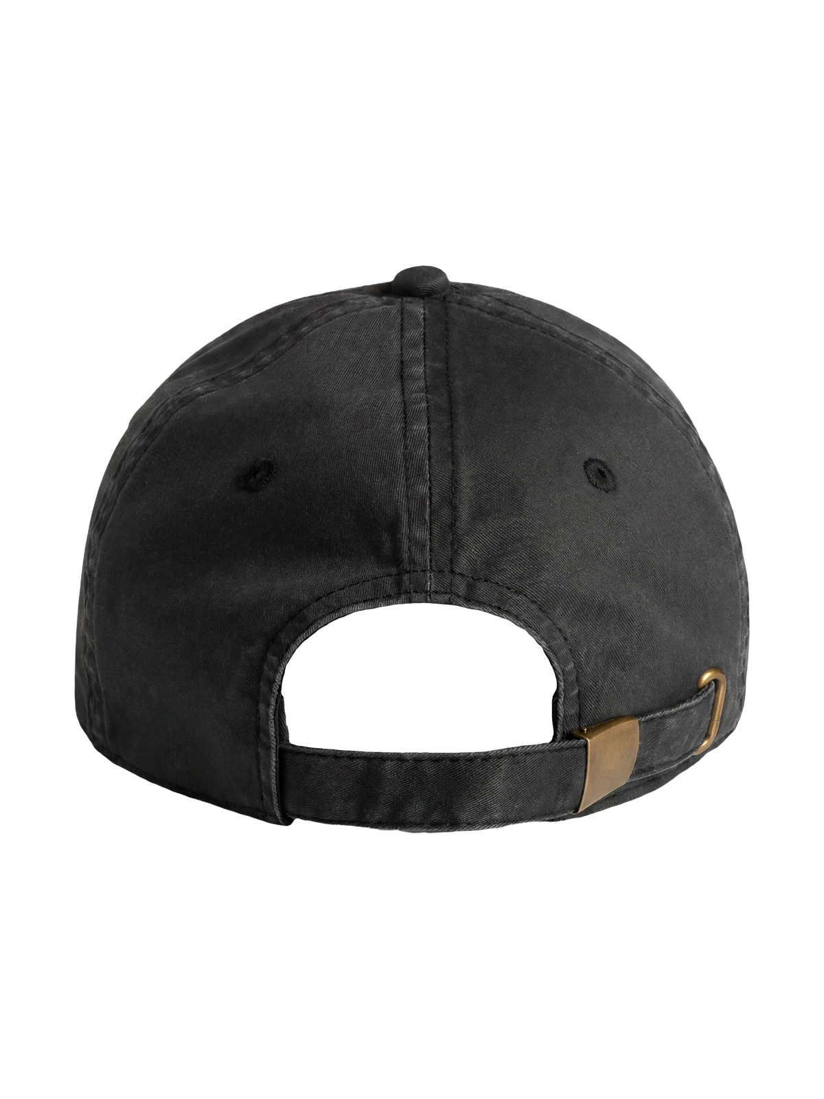 The Queen Cap in faded black, flat lay