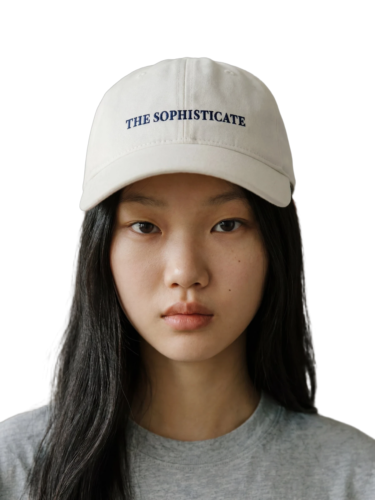 The Sophisticate Cap in ecru, embroidery detail