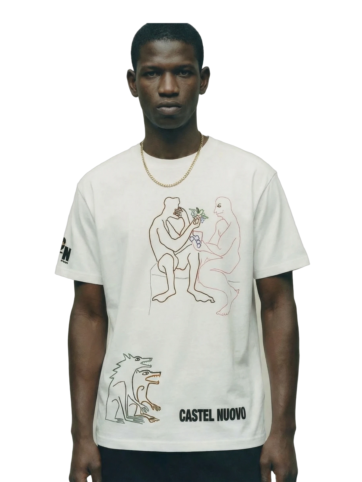 Totem Tee in white, men's cut