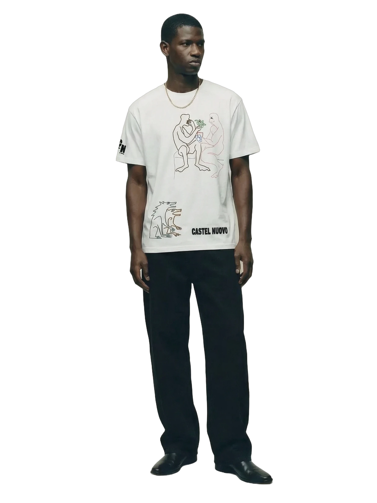 Totem Tee in white, men's cut