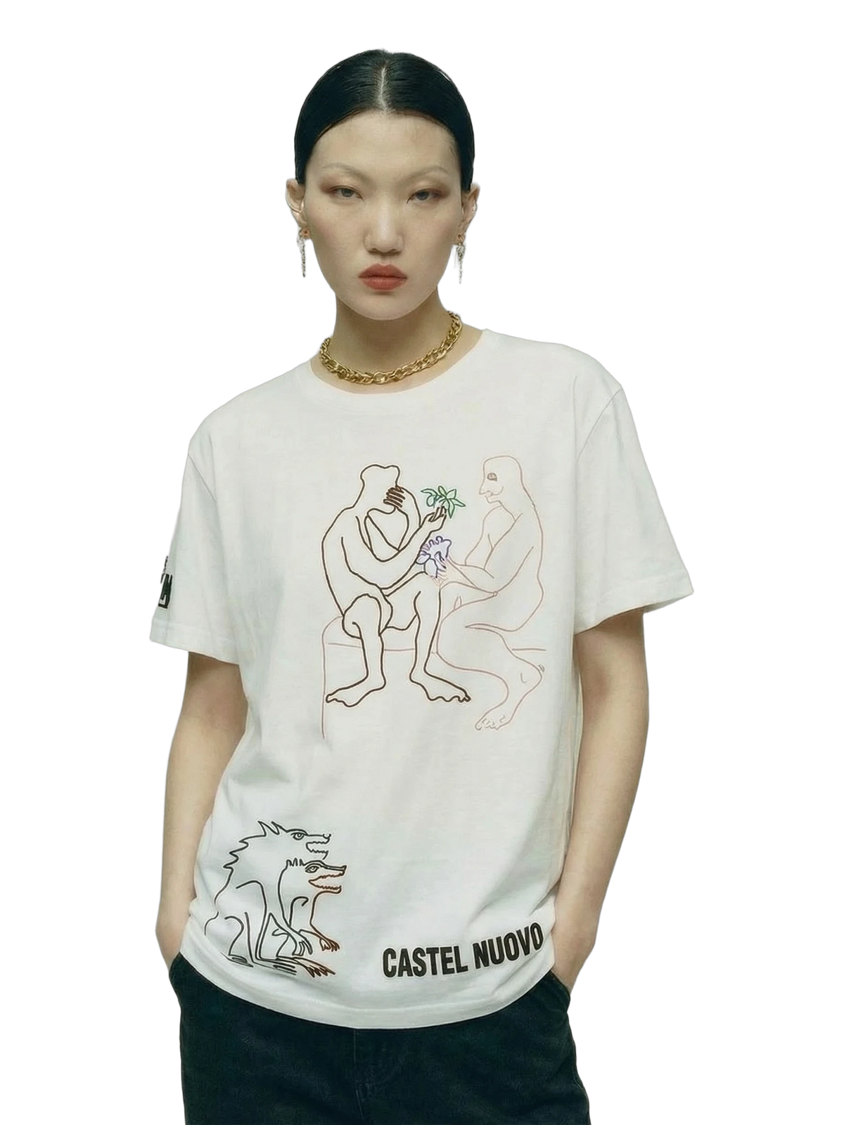 Totem Tee in white, women's cut