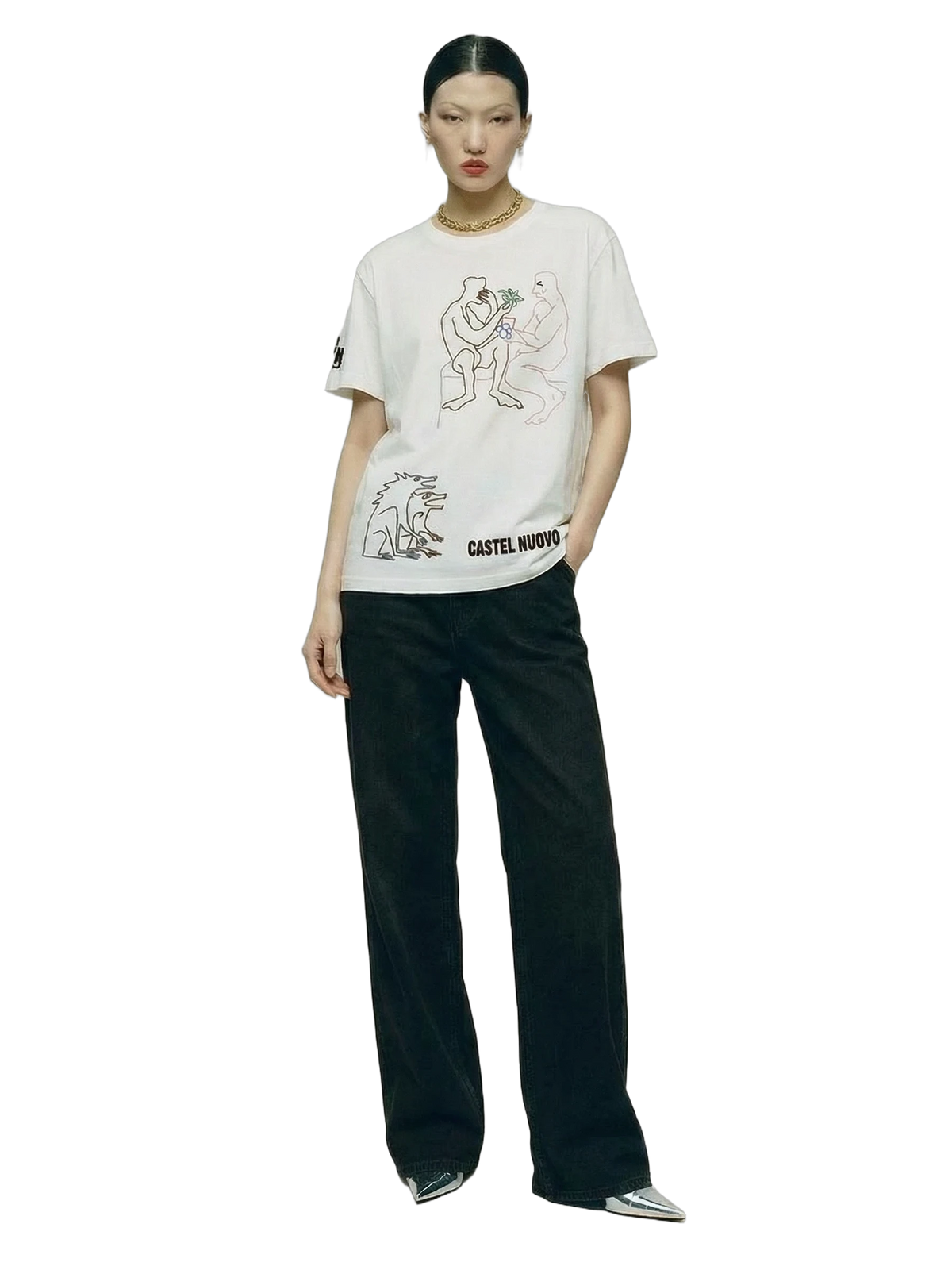 Totem Tee in white, women's cut
